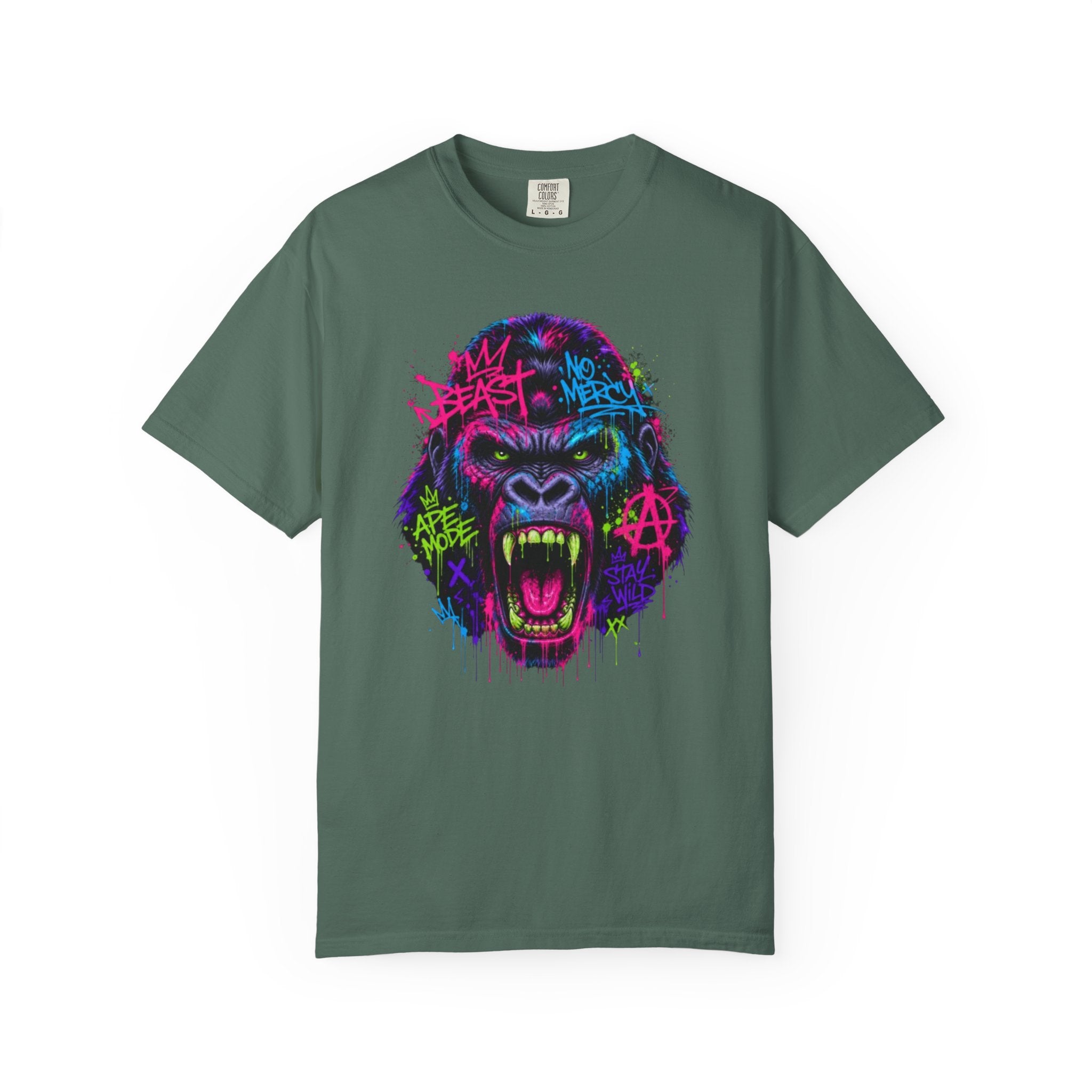Gorilla Graffiti T Shirt Neon Street Art Ape Design