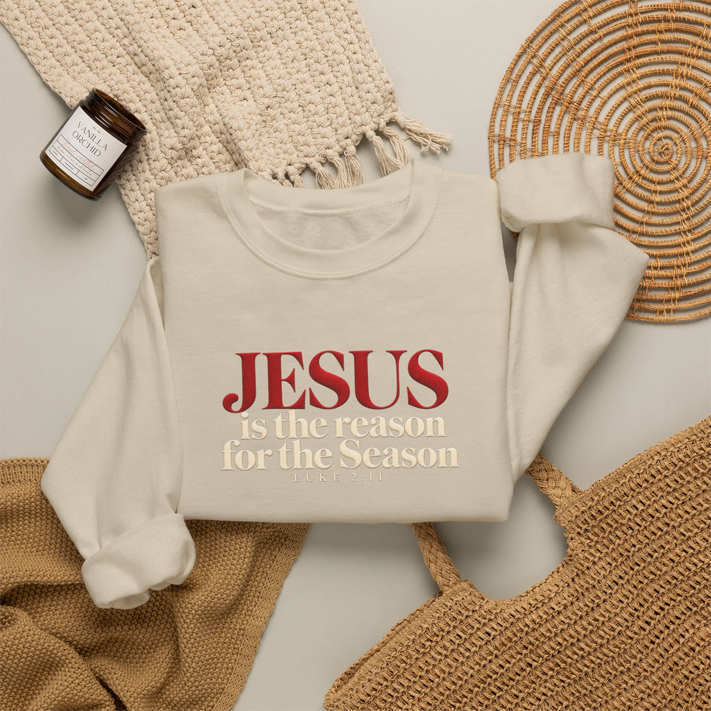 Jesus Is the Reason for the Season Sweatshirt, Christian Christmas Sweater, Religious Holiday Shirt, Luke 2:11, Faith Based Christmas Gift
