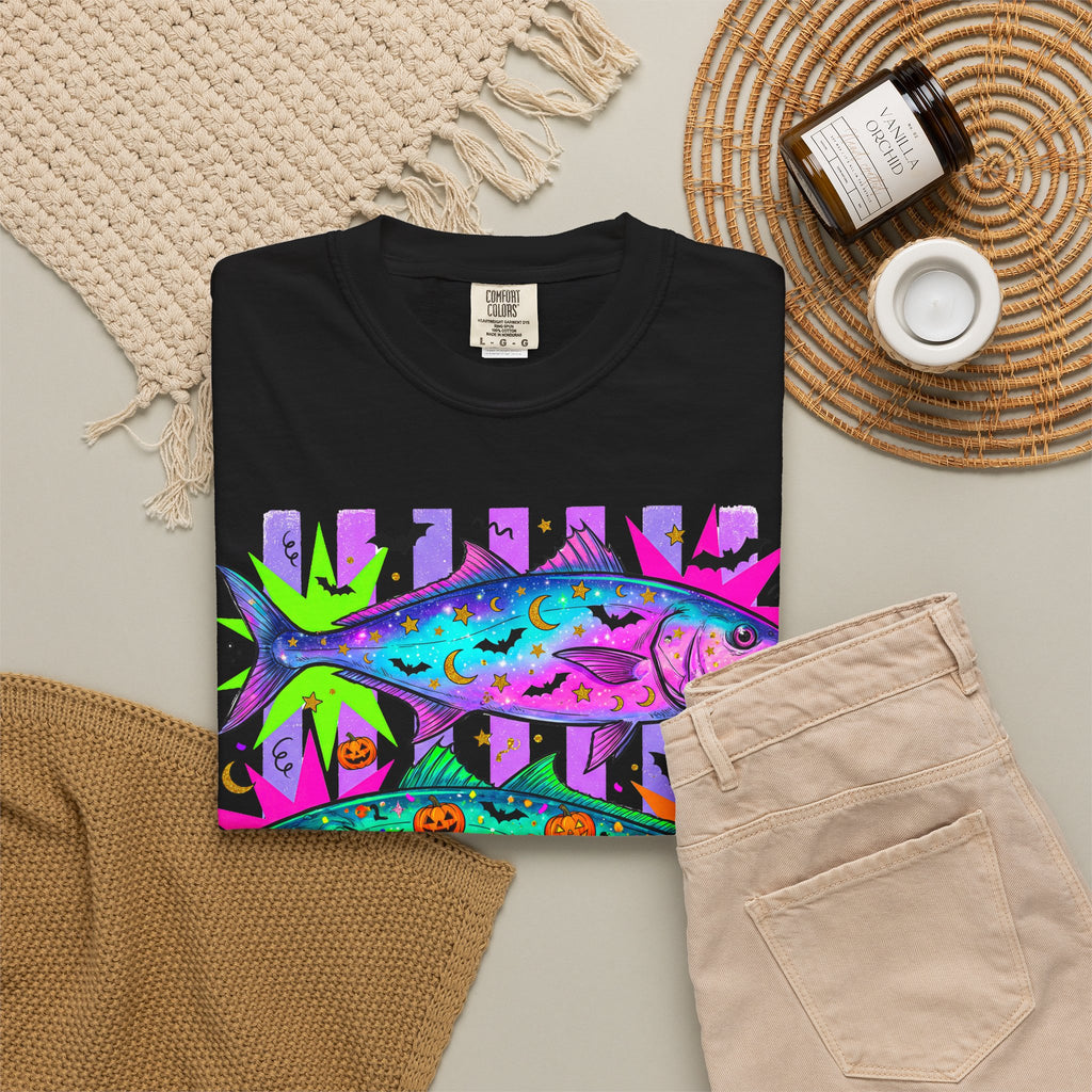 Bright Halloween Tropical Mackerel T-Shirt — Colorful Surf & Beach Fish Graphic Tee