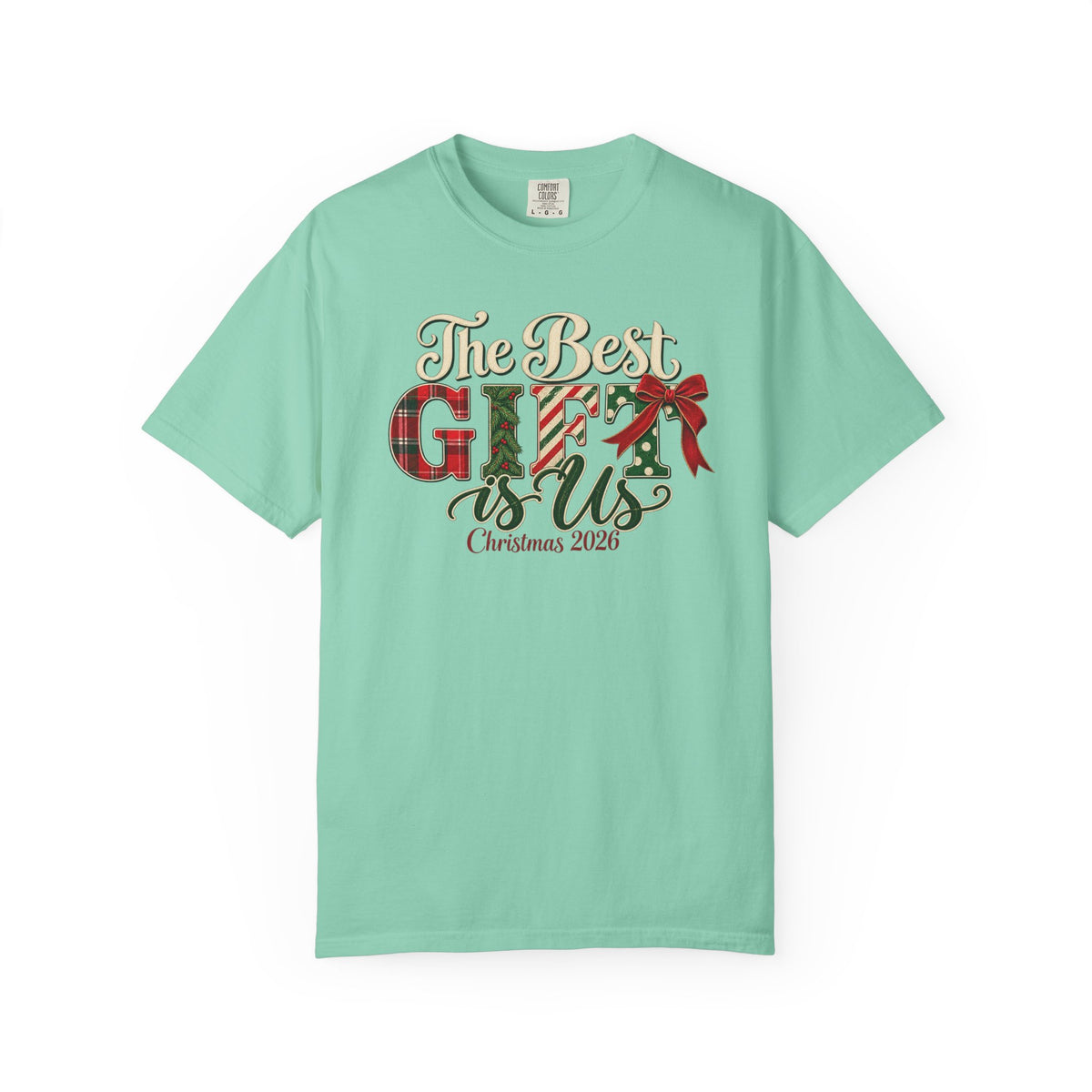 Matching Family Christmas Shirts 2026, The Best Gift Is Us, Vintage Christmas Comfort Colors Tee, Family Holiday Photo Outfits