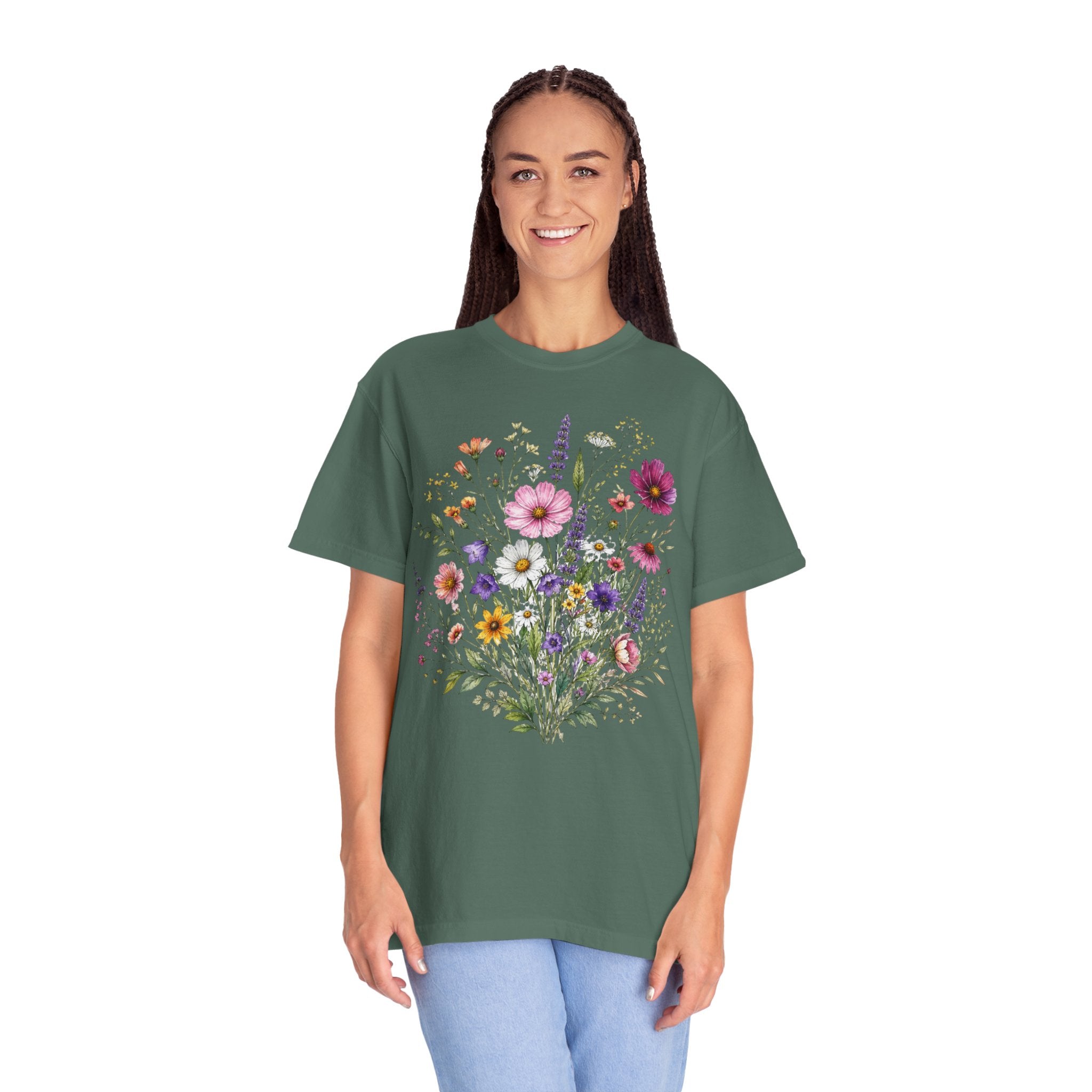 Floral Bouquet T Shirt Wildflower Garden Graphic Tee