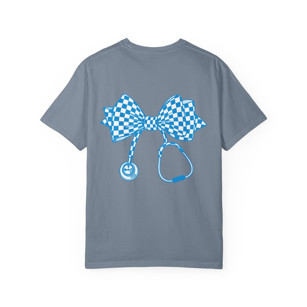 Checkerboard Stethoscope T Shirt Cute Nurse Doctor Medical Tee