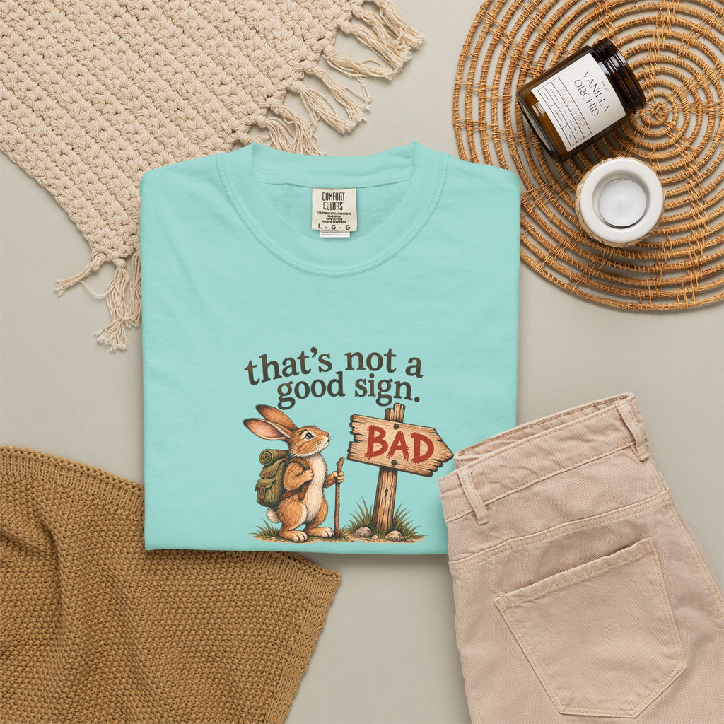 Thats Not a Good Sign bunny hikers mugshot Tee Shirt Funny hiking rabbit tee