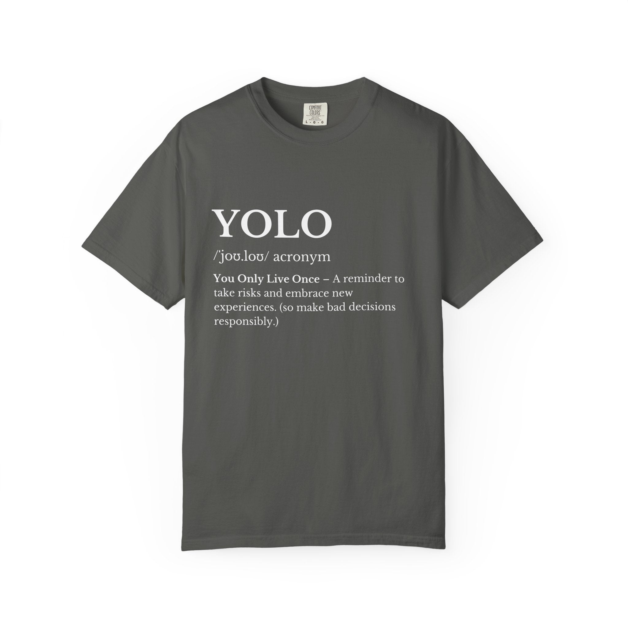YOLO Definition T Shirt Minimalist Typography Graphic Tee