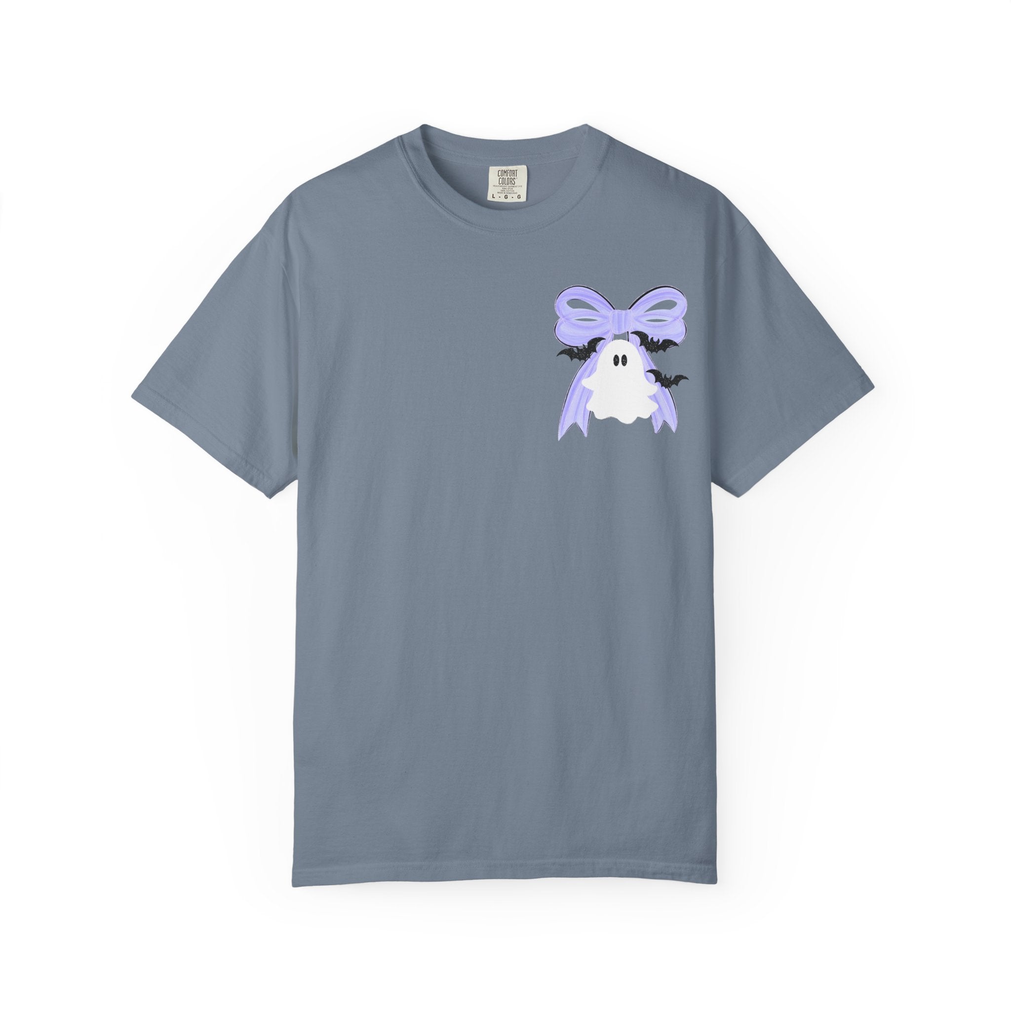 Spooky Season Ghost Tee Lavender Bow Halloween T Shirt