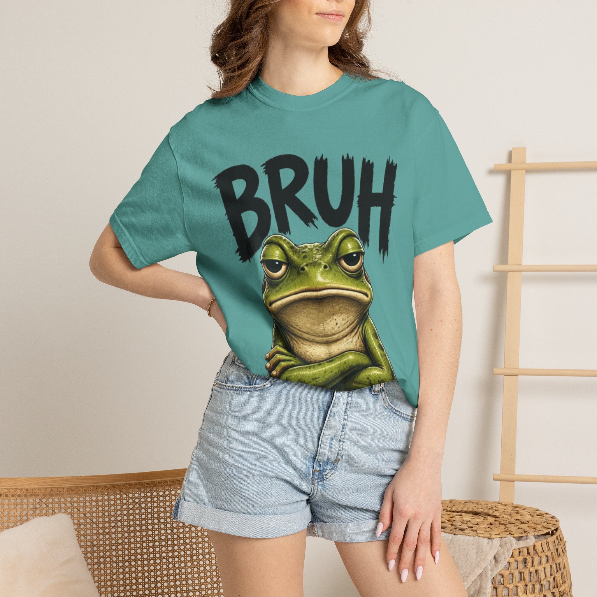 Bruh Frog T-Shirt Funny Grumpy Frog Graphic Tee