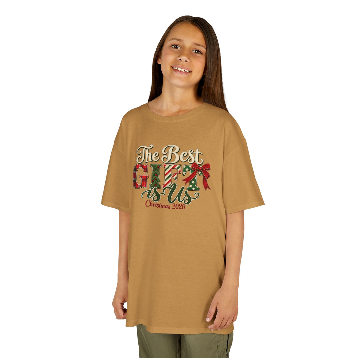 Matching Family Christmas Shirts 2026, Youth Family Tees, The Best Gift Is Us, Vintage Christmas Family Photo Outfits