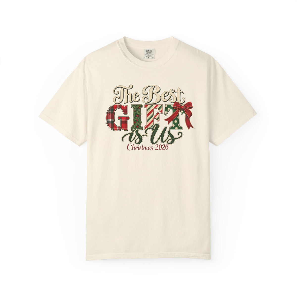 Matching Family Christmas Shirts 2026, The Best Gift Is Us, Vintage Christmas Comfort Colors Tee, Family Holiday Photo Outfits