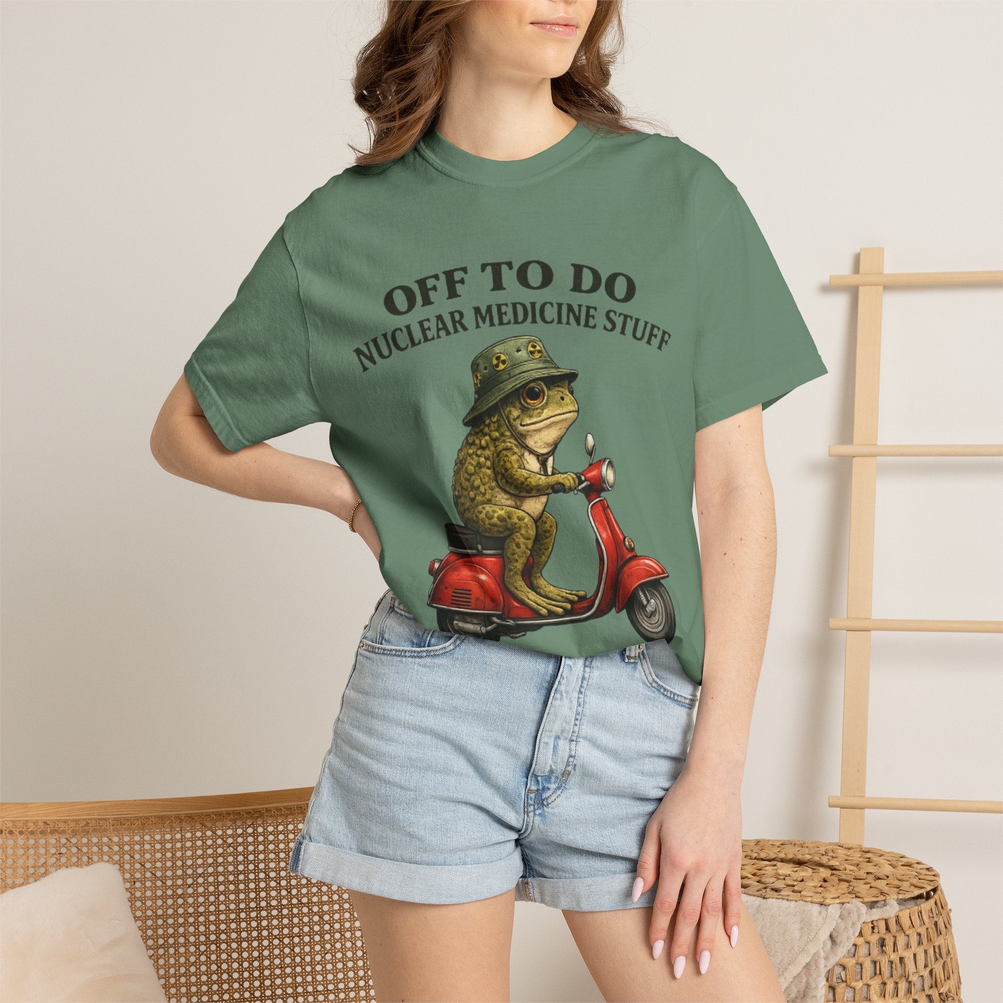 Nuclear Medicine Frog Scooter T-Shirt  Off To Do Nuclear Medicine Stuff
