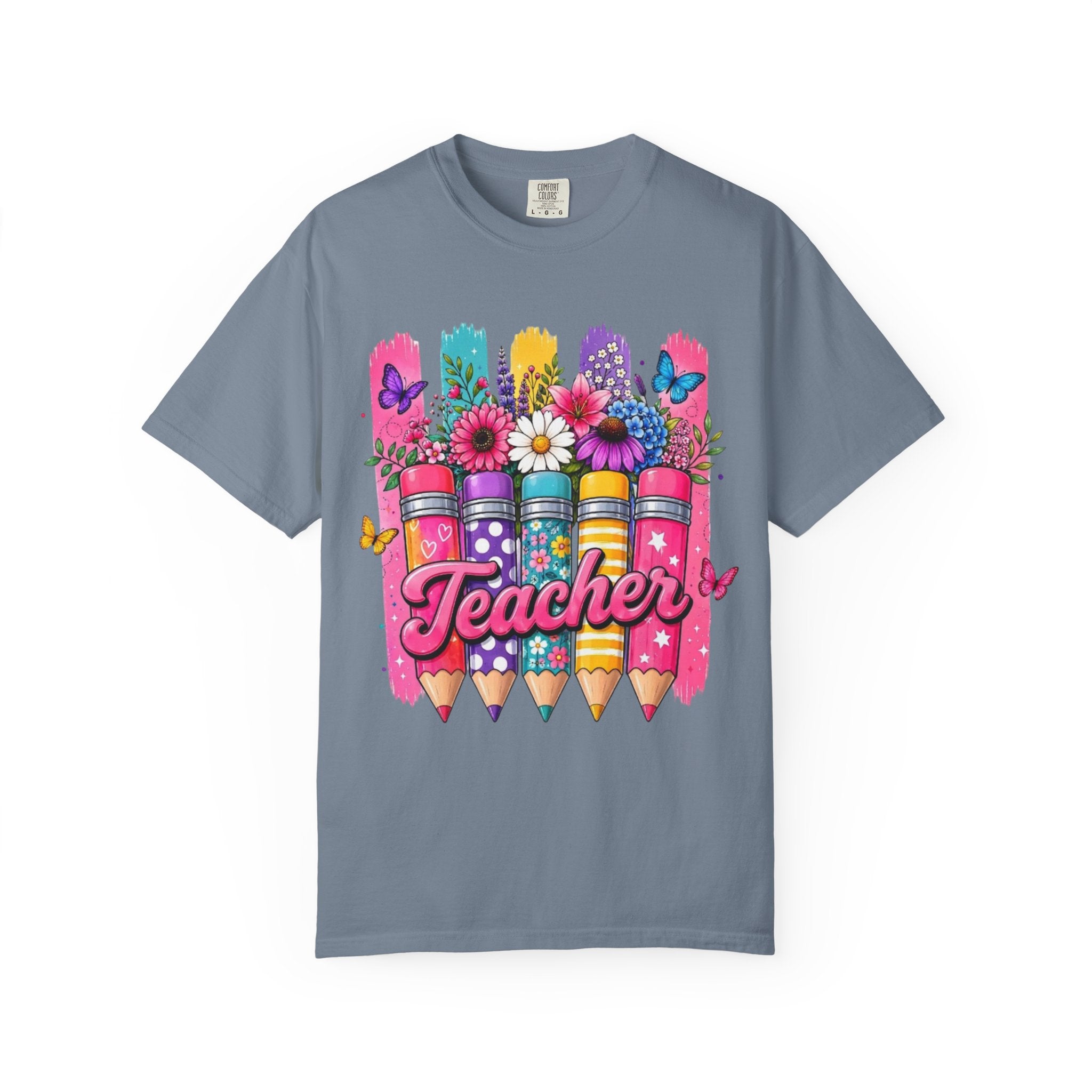 Teacher Pencil Bouquet T Shirt Colorful Floral Back to School Gift