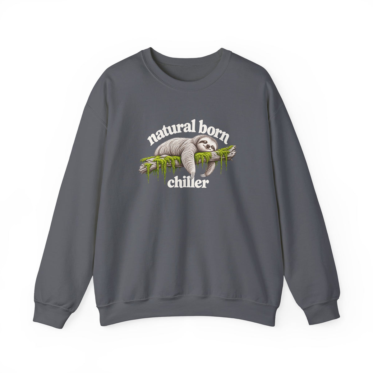 Natural Born Chiller Sloth Sweatshirt, Funny Sloth Crewneck, Cute Animal Sweater, Cozy Introvert Gift, Vintage Sloth Lover Shirt