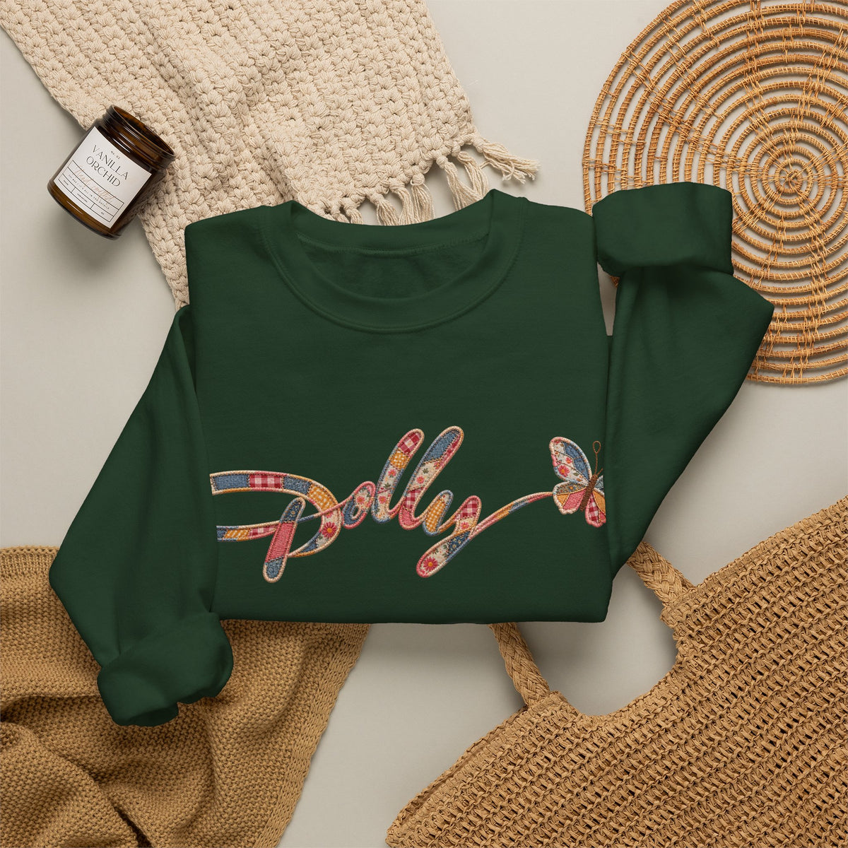 Dolly Floral Script Crewneck Sweatshirt