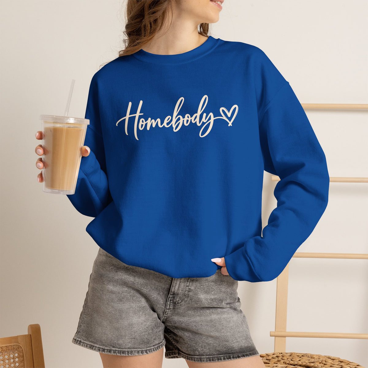 Homebody Crewneck Sweatshirt Cozy Homebody Pullover with Heart