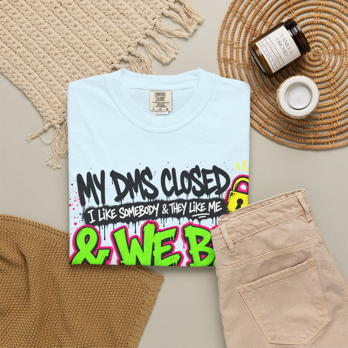 We Be Kissing Graphic T Shirt My DMs Closed and We Be Kissing Streetwear Tee