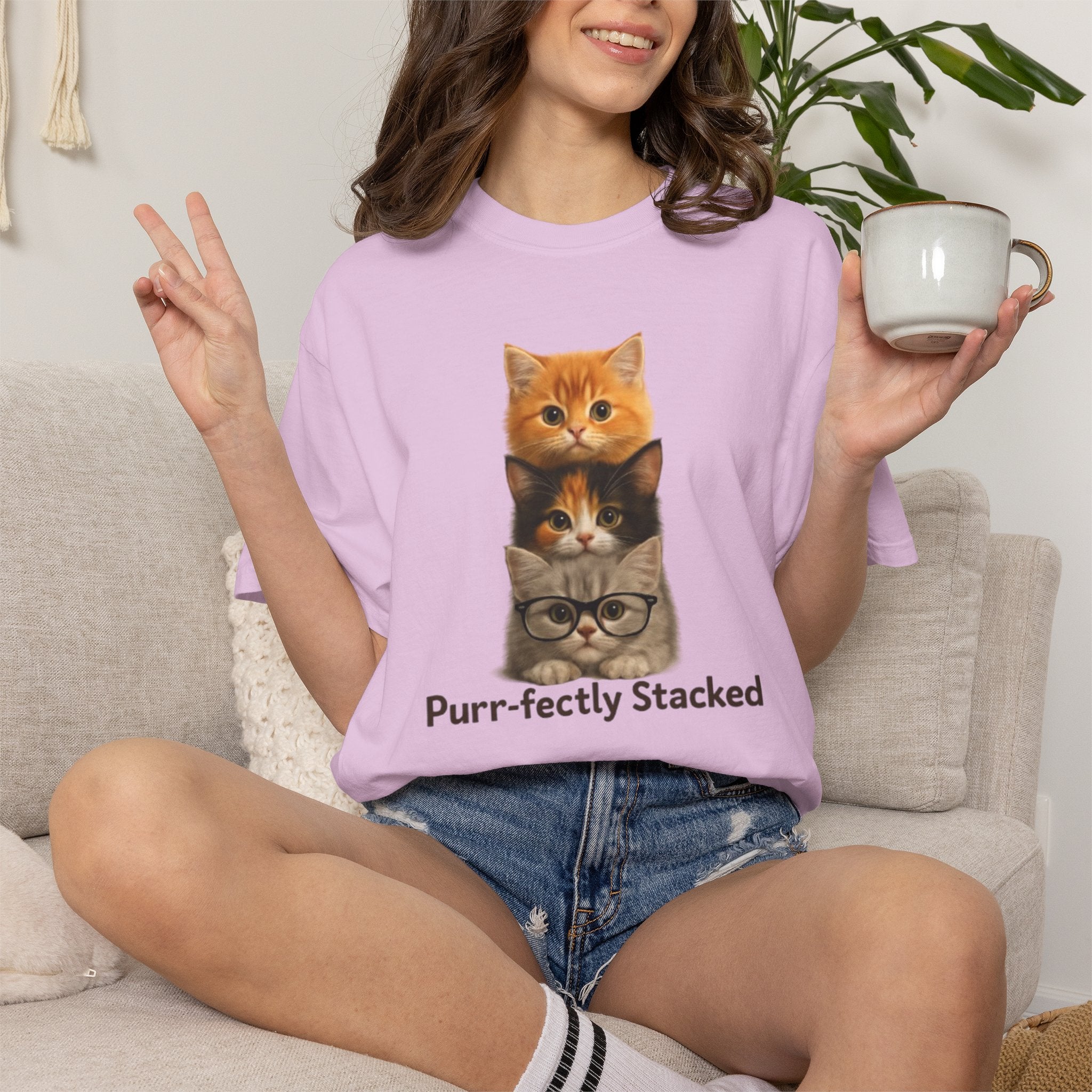 Purr fectly Stacked Cat T Shirt