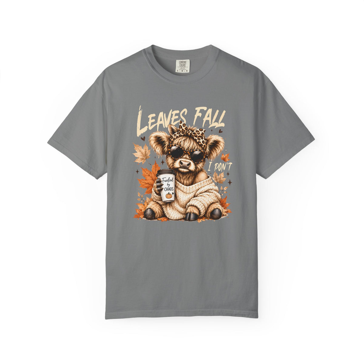 Fall Cow Graphic Tee Shirt Leaves Fall I Dont Cozy Autumn Tee