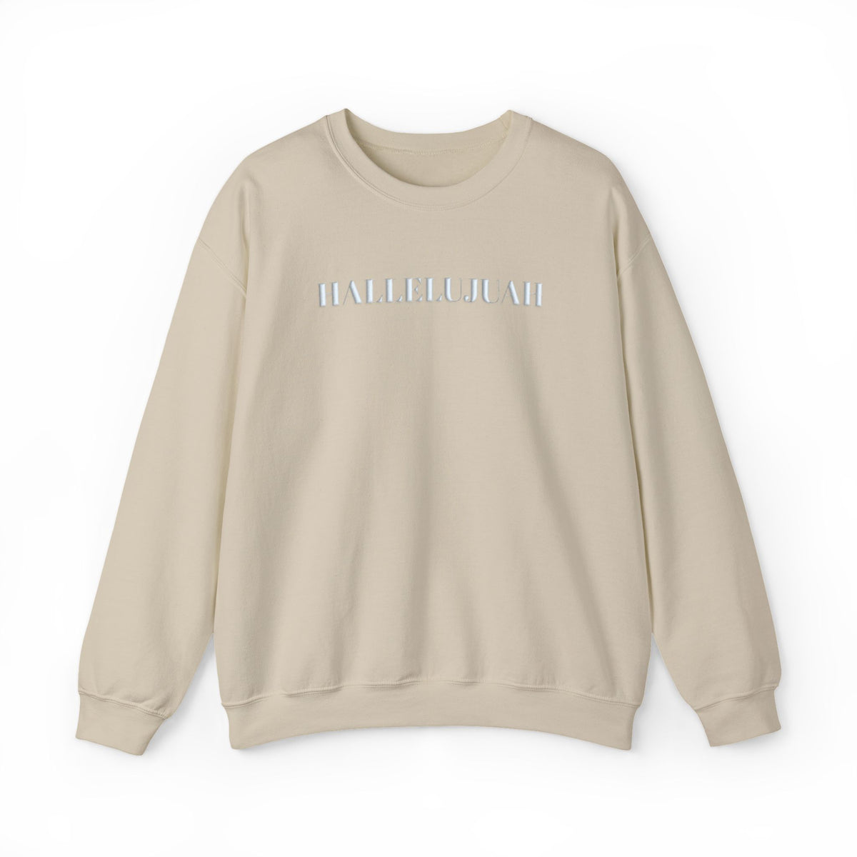 Hallelujah Puff Print Sweatshirt, Christian Faith Crewneck, Raised Letter Sweatshirt, Religious Gift for Her