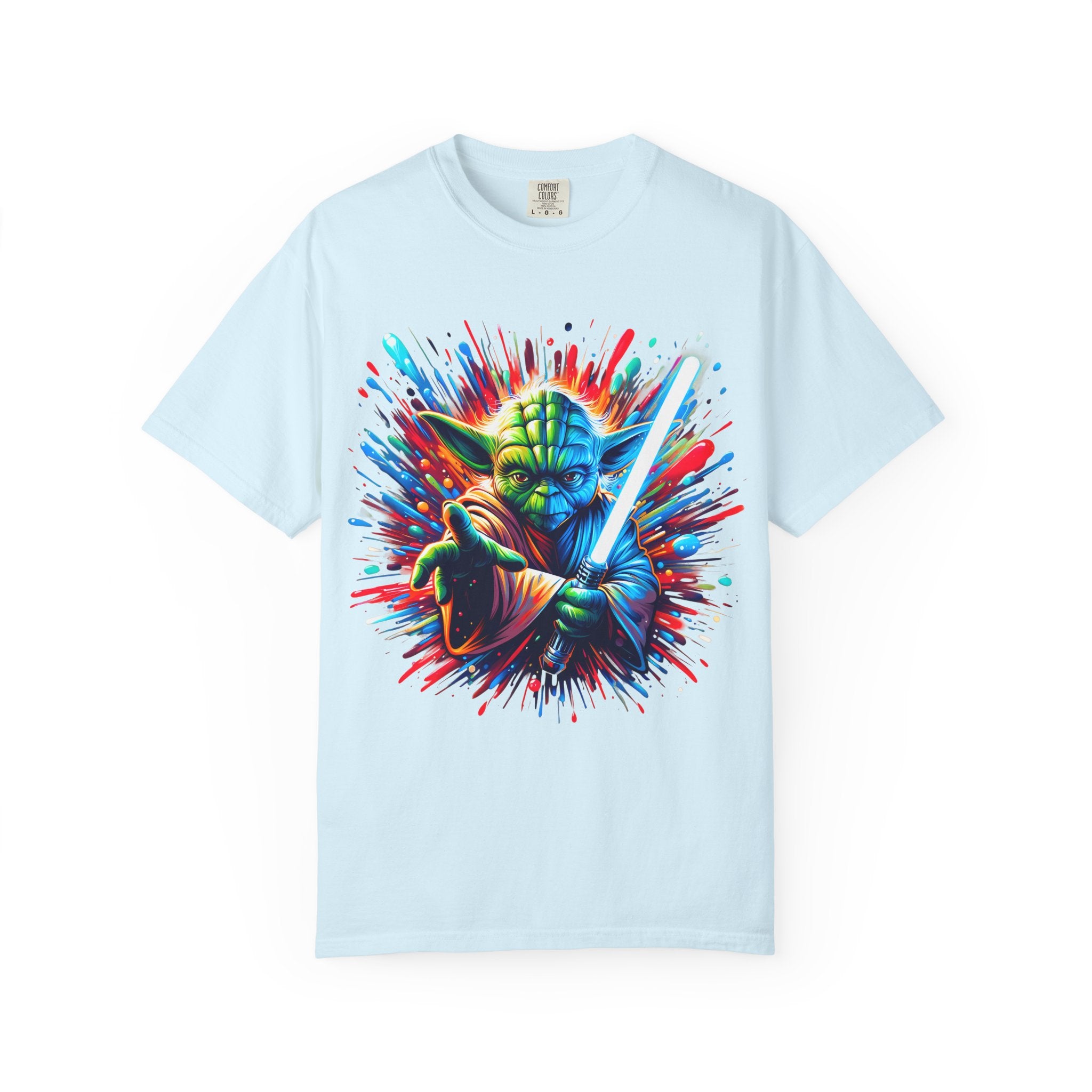 Yoda Neon Splash T Shirt Colorful Jedi Lightsaber Tee
