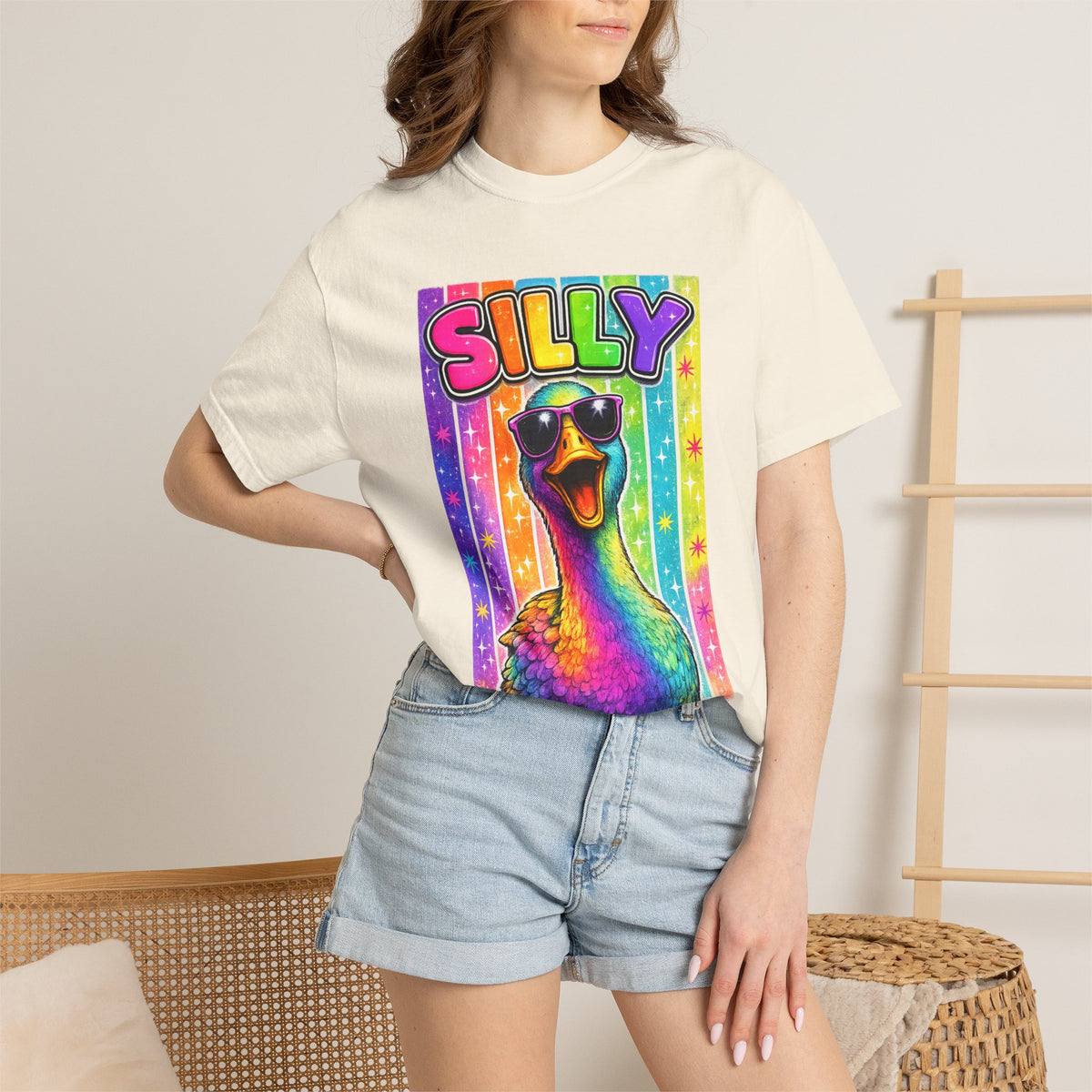 Silly Rainbow Goose T Shirt
