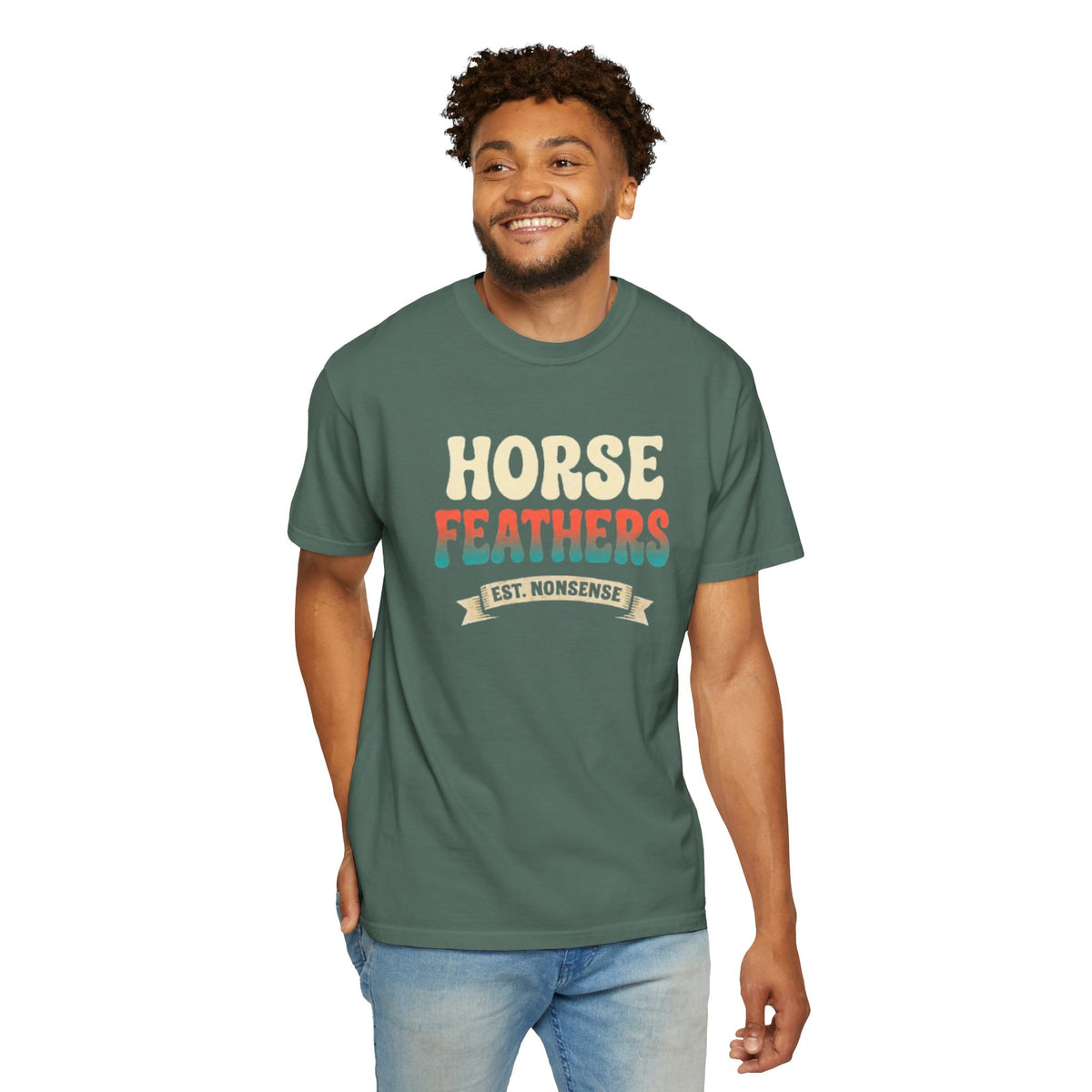 Horse Feathers Graphic T-Shirt Vintage Retro Logo Tee
