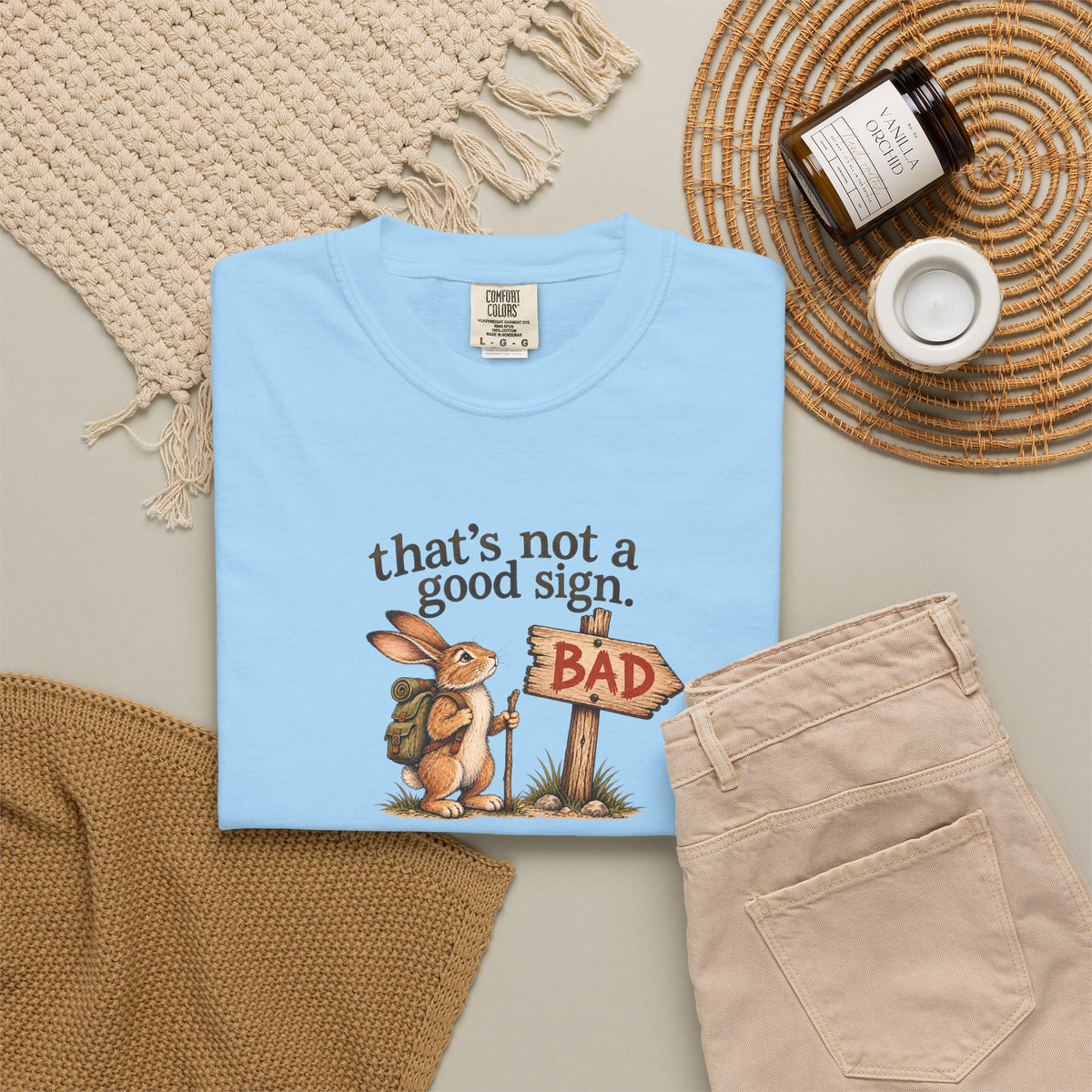 Thats Not a Good Sign bunny hikers mugshot Tee Shirt Funny hiking rabbit tee