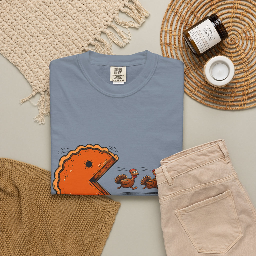 Tee Shirt Thanksgiving Pumpkin Pie Eating Turkey Friends Funny Graphic Tee
