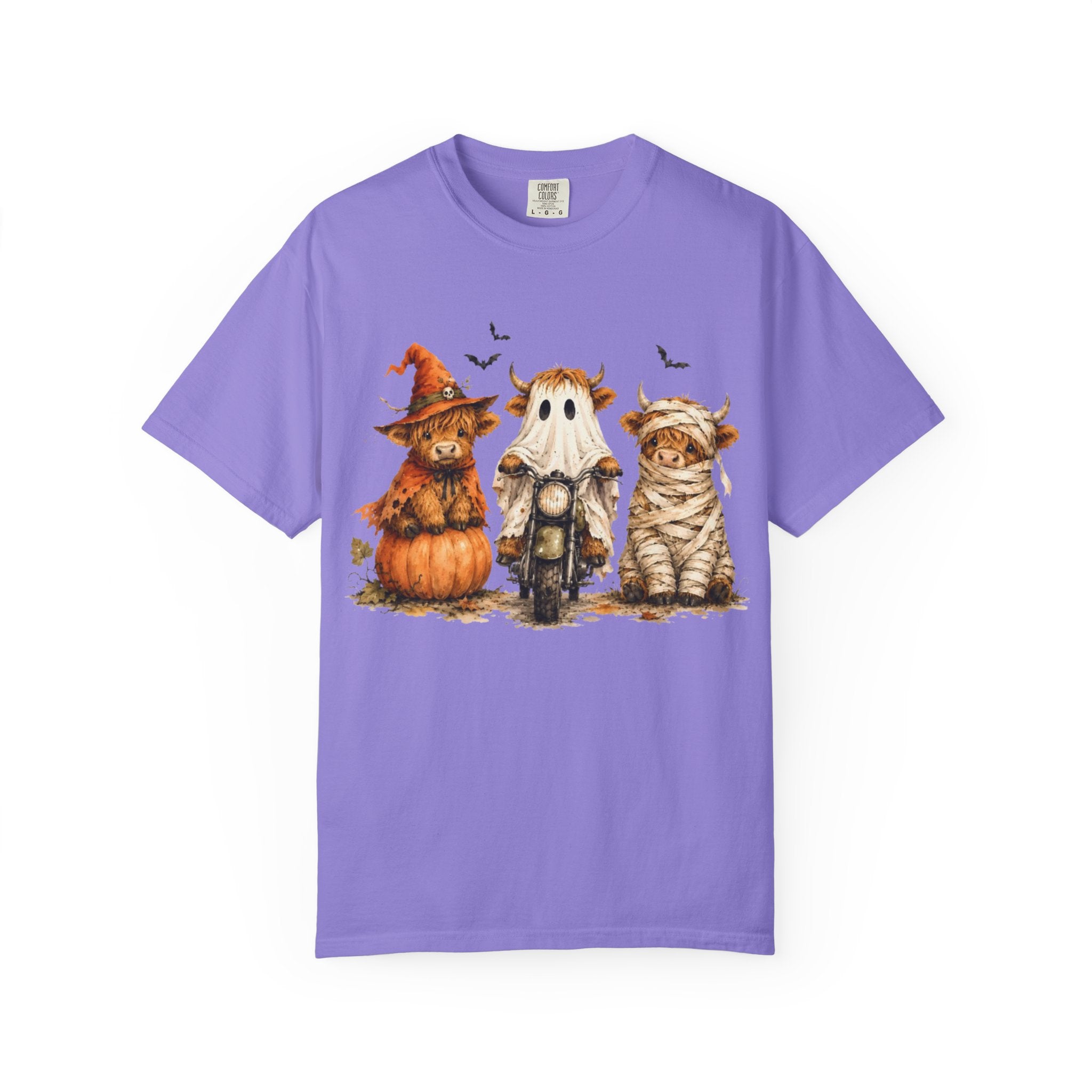Halloween Pumpkin Cat Ghost T Shirt Cute Spooky Trio Tee