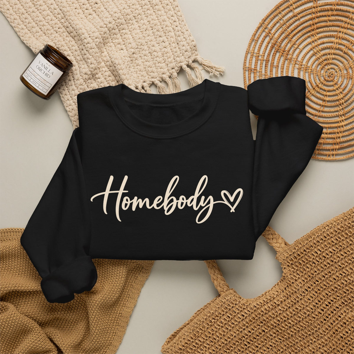 Homebody Crewneck Sweatshirt Cozy Homebody Pullover with Heart