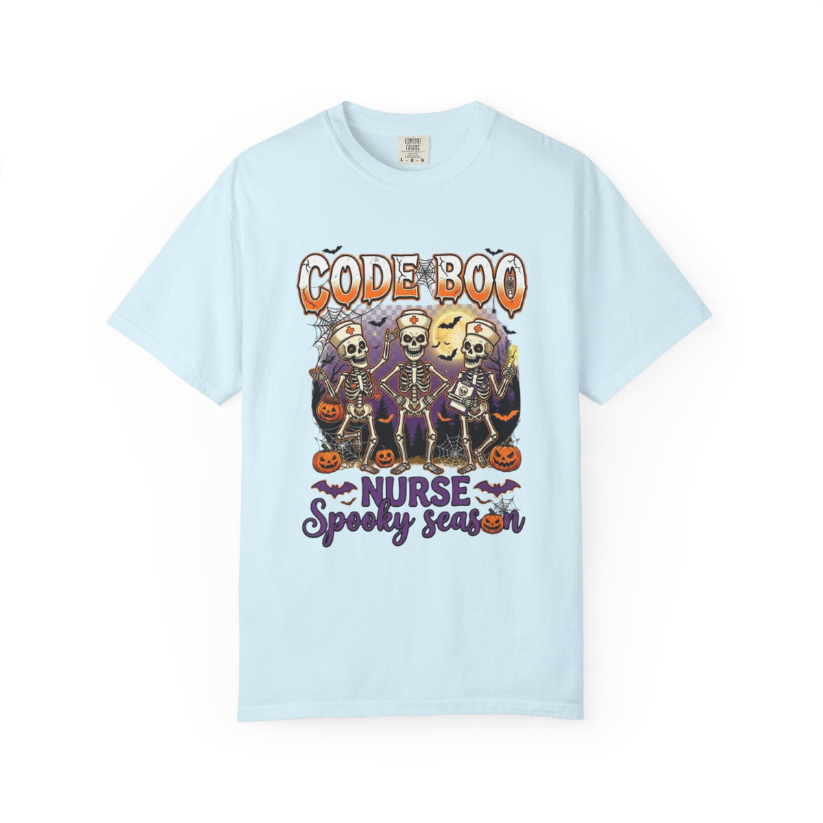 Nurse Code Boo Halloween T‑Shirt Spooky Season Skeletons