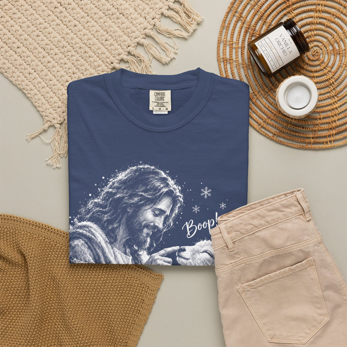 Jesus Boop Shirt, Jesus and Lamb Christian T-Shirt, Cute Faith Based Tee, Funny Jesus Shirt, Religious Gift for Women, Christian Graphic Tee