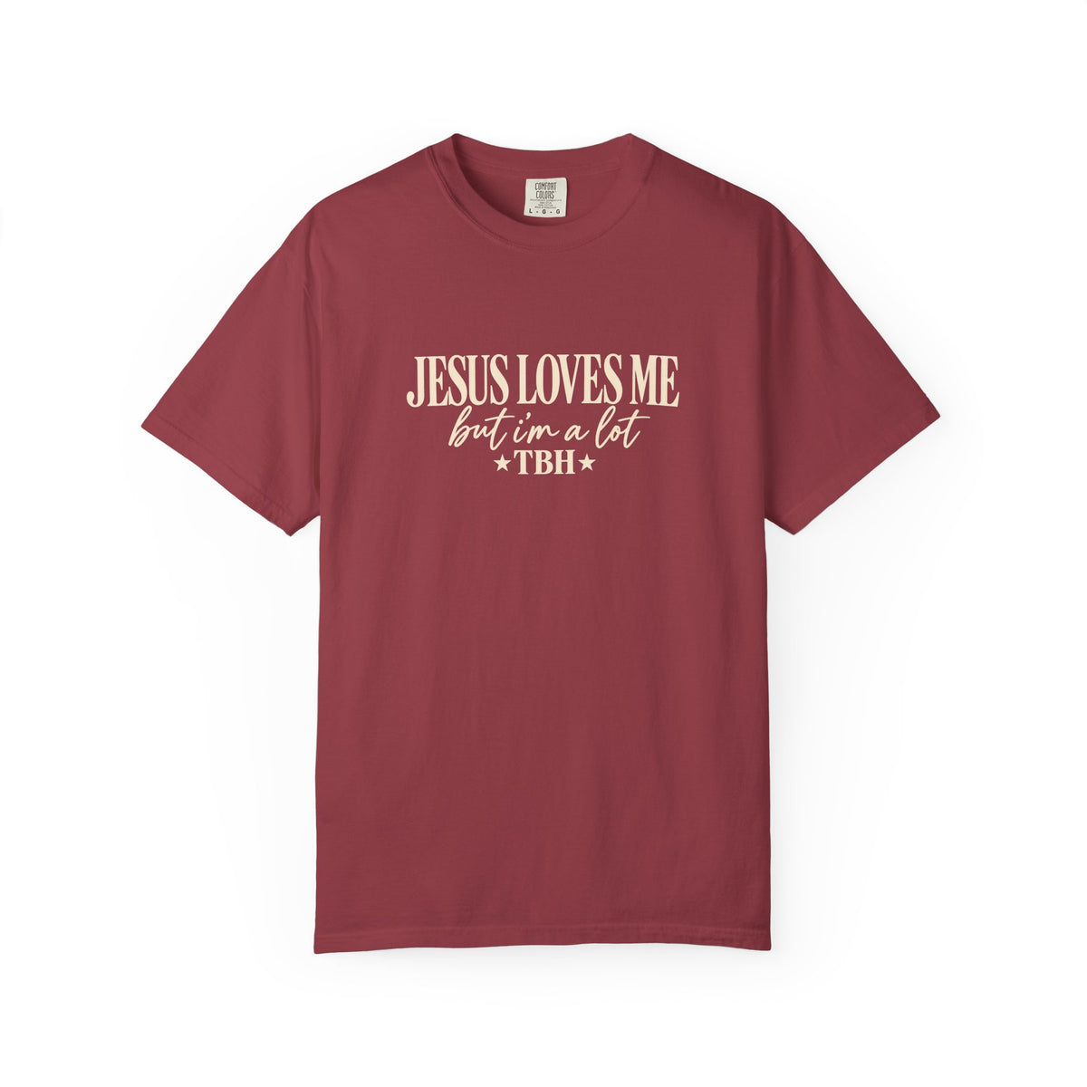 Christian Graphic T Shirt Jesus Loves Me but Im a Lit TBH