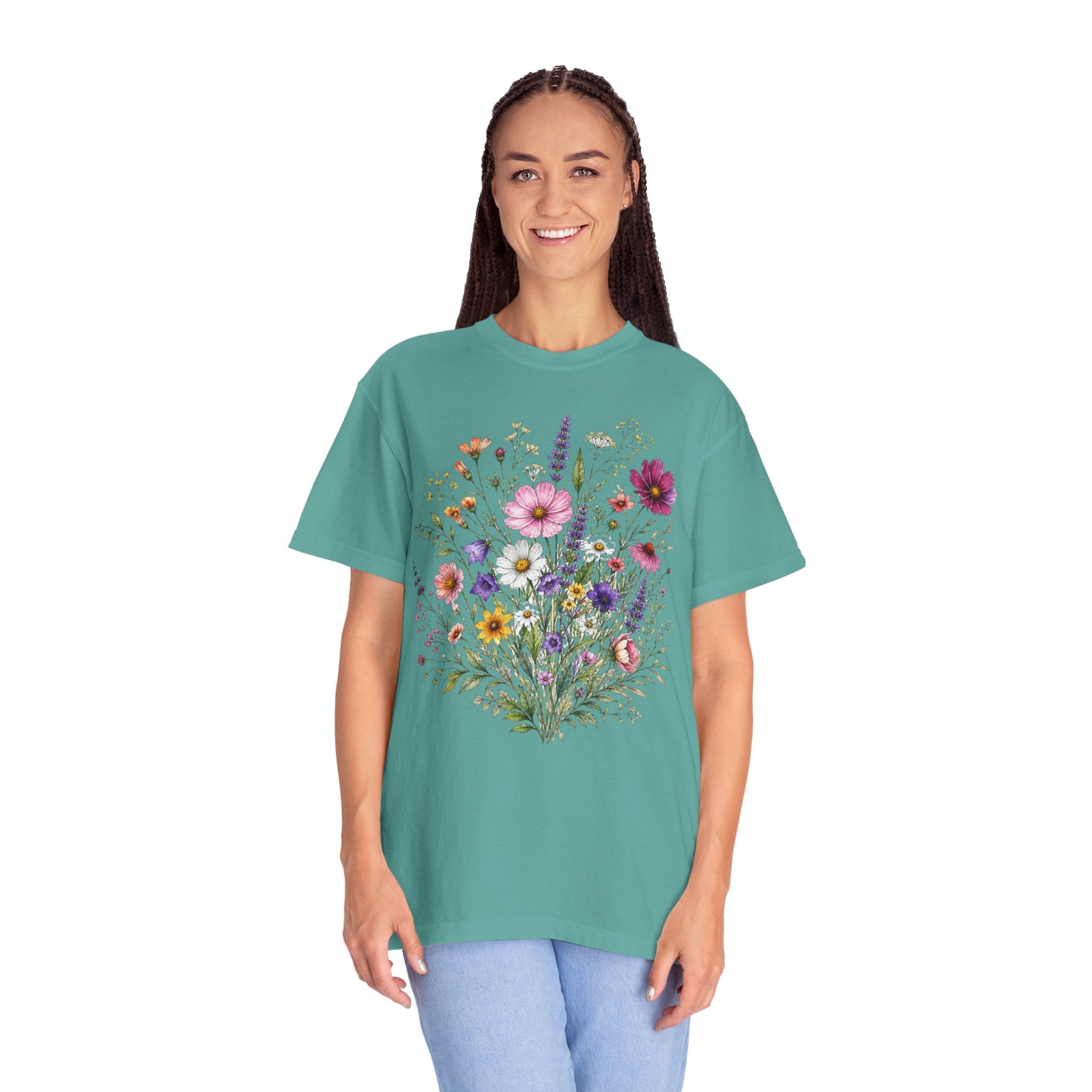 Floral Bouquet T Shirt Wildflower Garden Graphic Tee