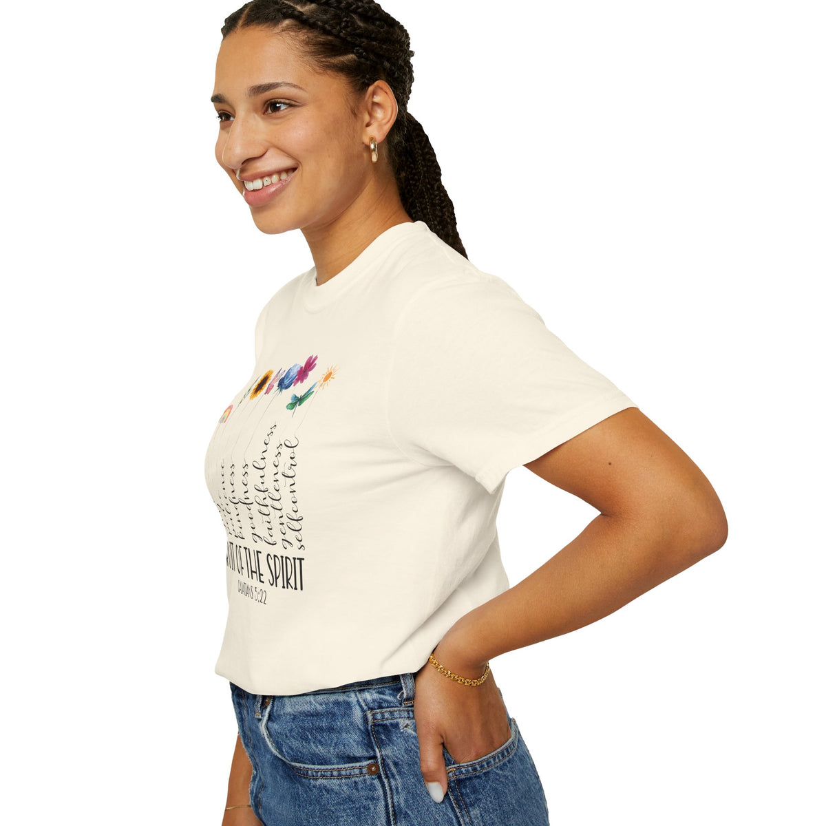 Fruit of the Spirit Floral Tee shirt | Galatians 5:22 Scripture Tee