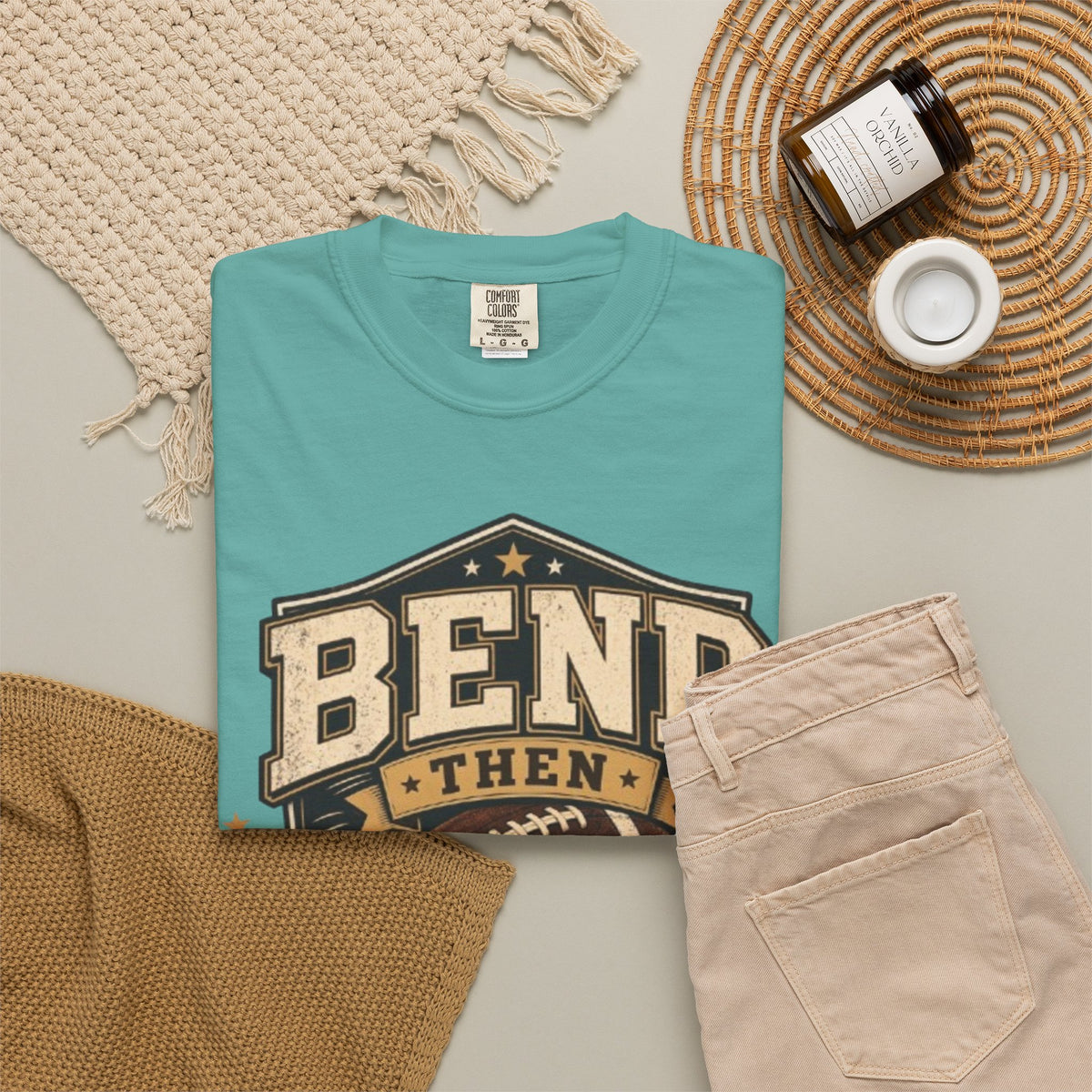 Football Bend Then Snap Repeat Graphic T Shirt Vintage Athletic Tee for Players and Fans