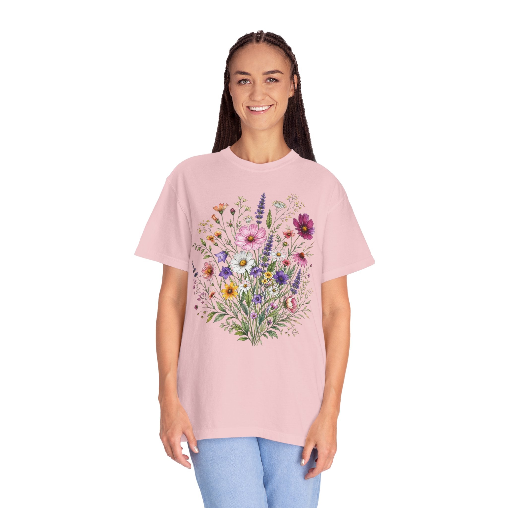 Floral Bouquet T Shirt Wildflower Garden Graphic Tee