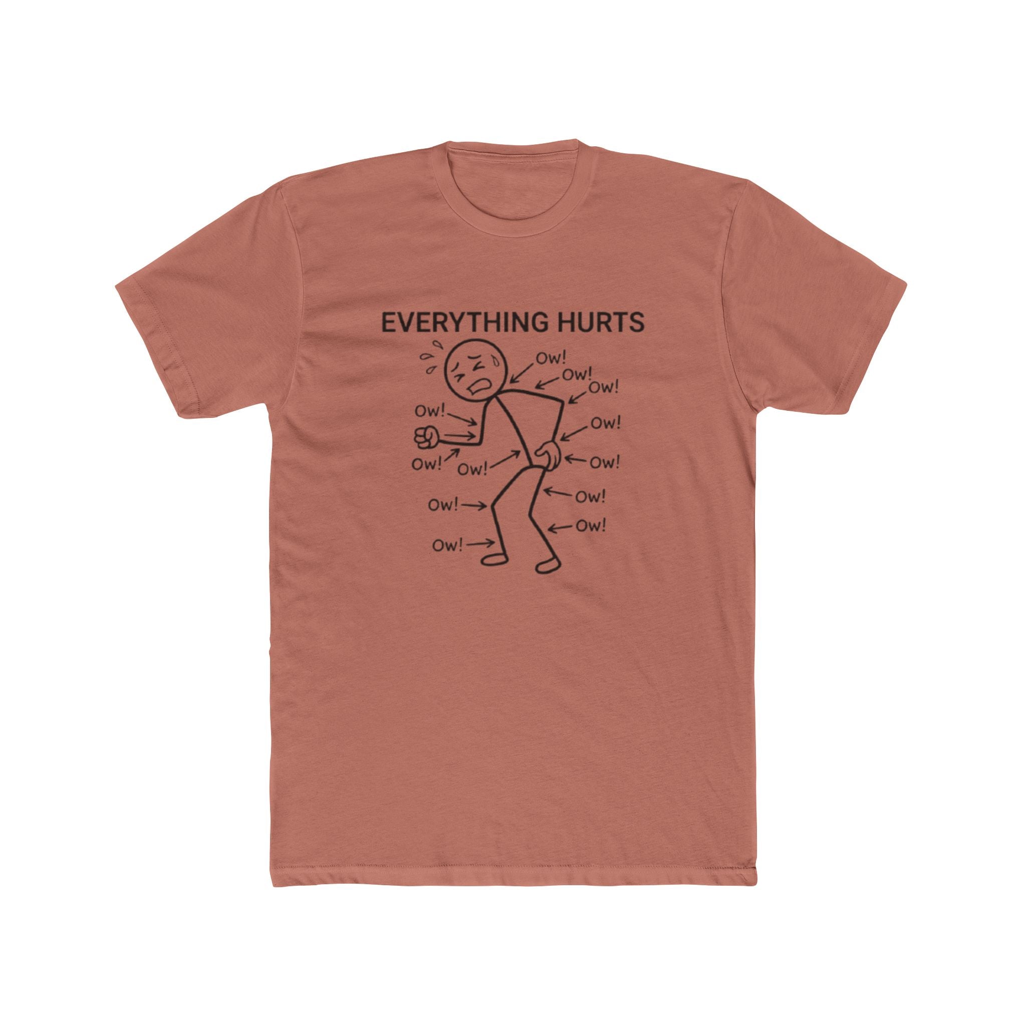 Everything Hurts Stick Figure T Shirt Funny Pain Relatable Tee