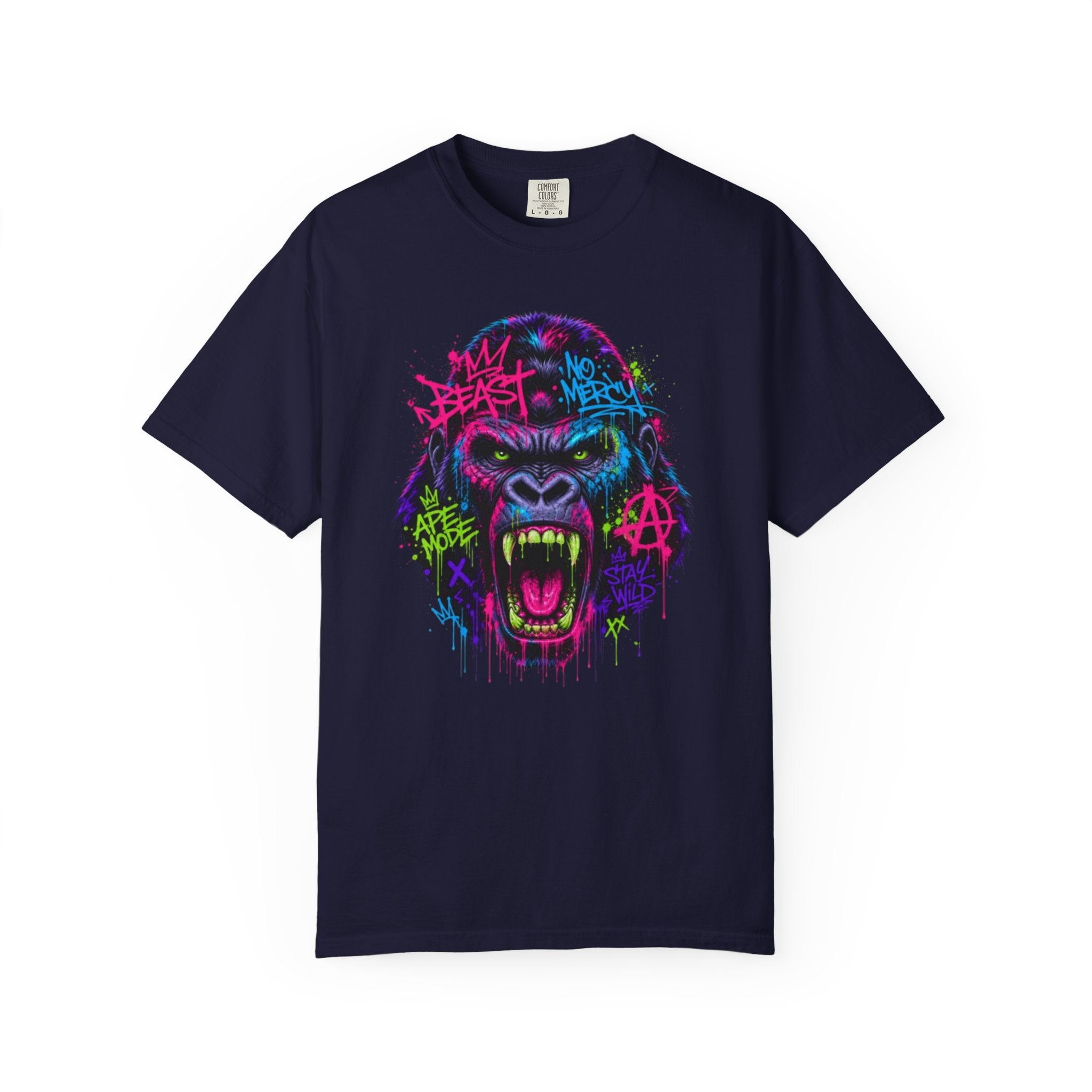 Gorilla Graffiti T Shirt Neon Street Art Ape Design