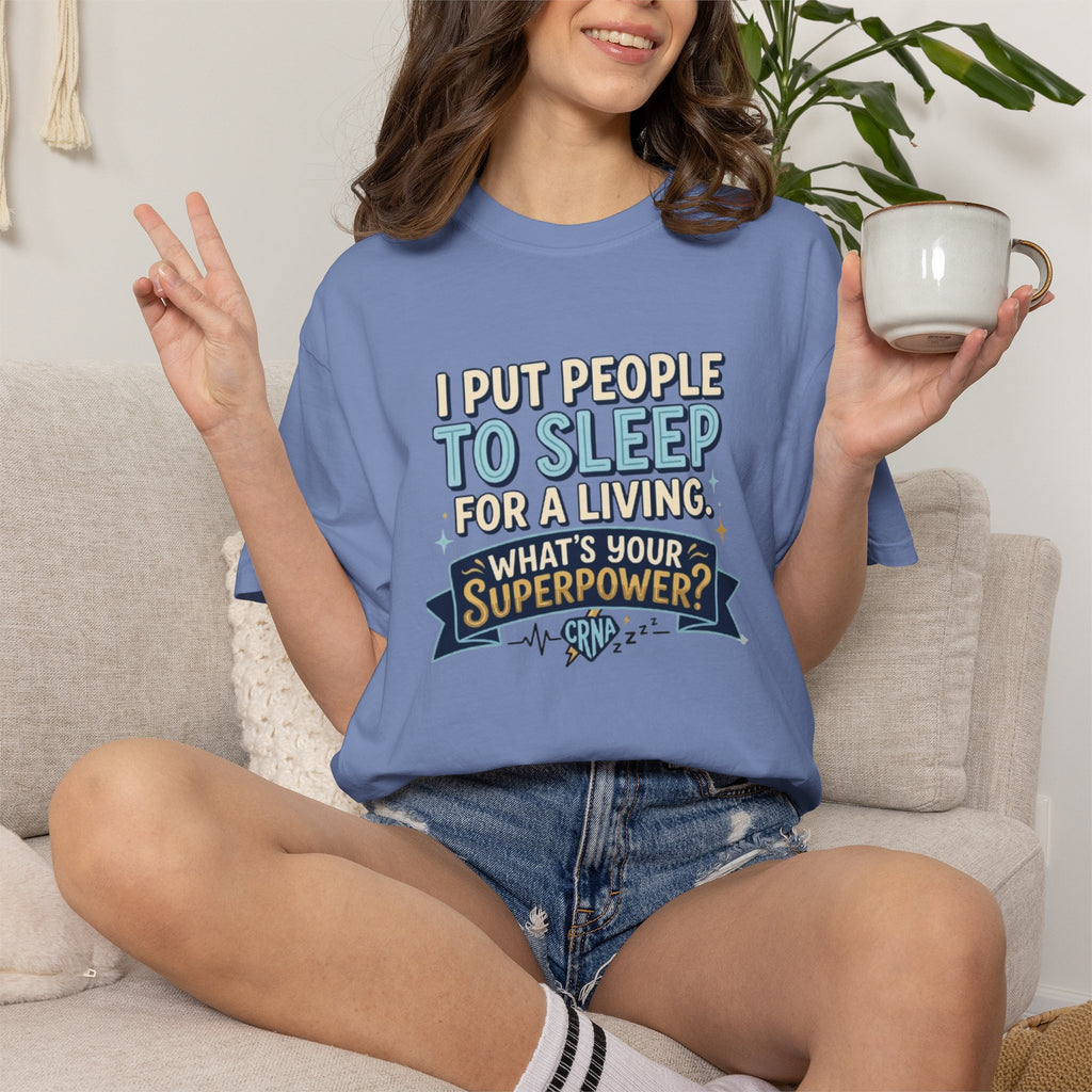 RN Anesthetist Tee Shirt I Put People To Sleep For A Living Nurse Anesthesia Tee