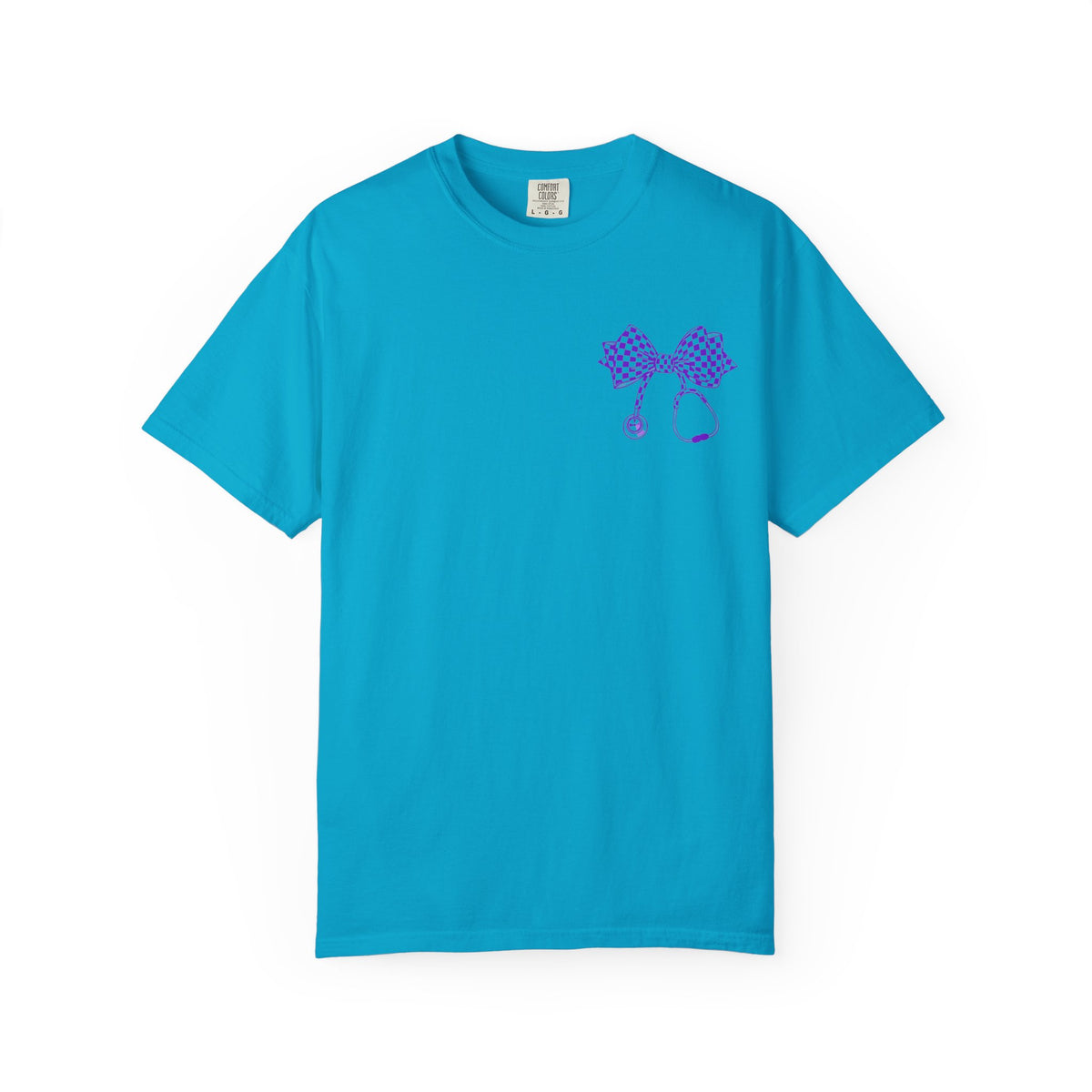 Nurse Stethoscope Bow T Shirt Checkered Medical Ribbon Tee