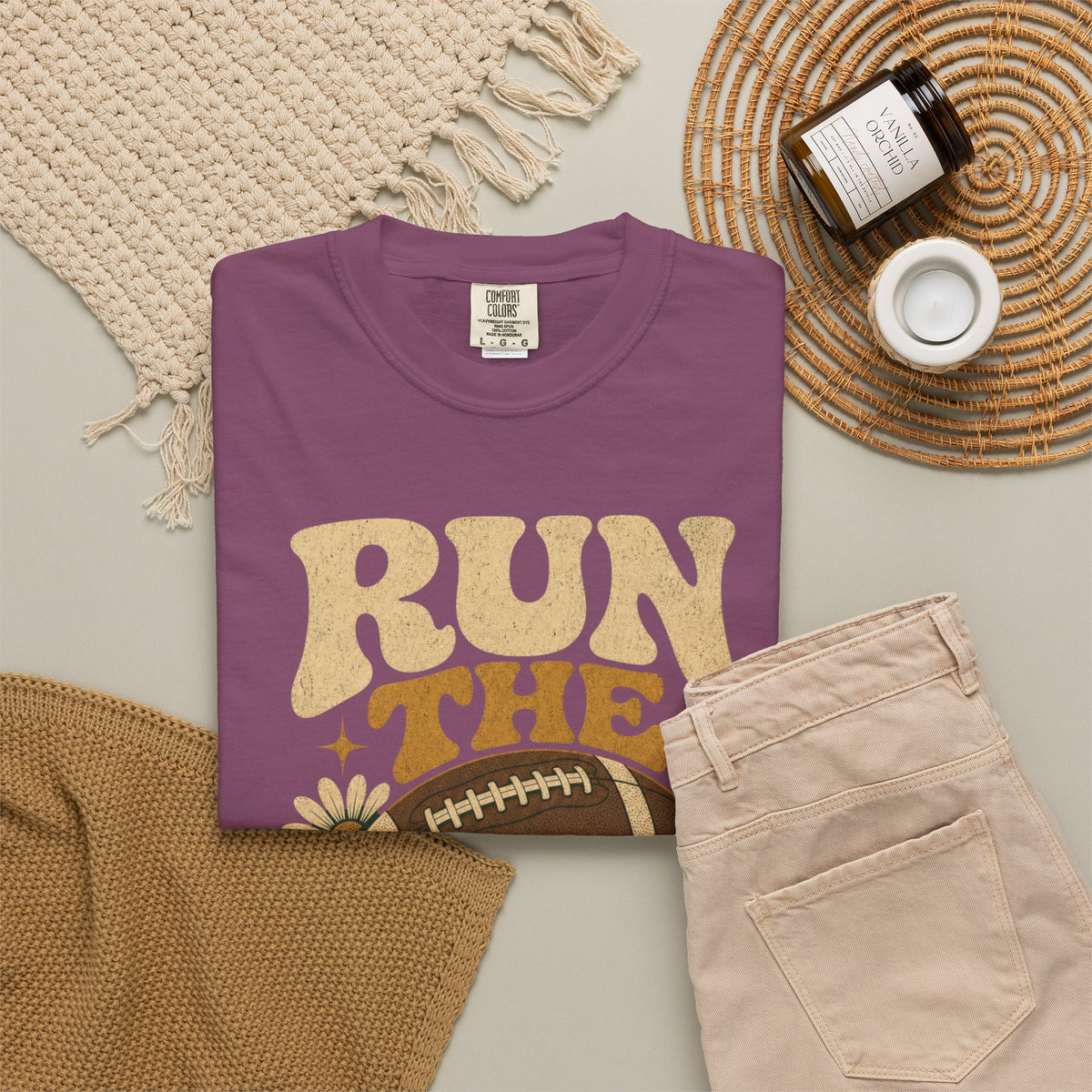 Run the Dang Ball Football T Shirt Retro Gridiron Graphic Tee