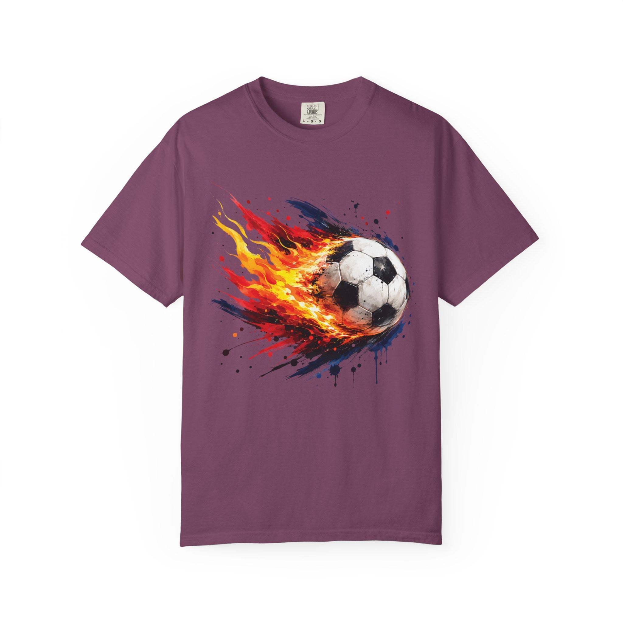 Flaming Soccer Ball T Shirt Fireball Football Graphic Tee