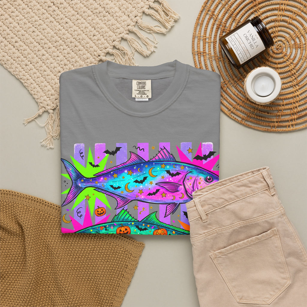 Bright Halloween Tropical Mackerel T-Shirt — Colorful Surf & Beach Fish Graphic Tee