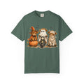 Halloween Pumpkin Cat Ghost T Shirt Cute Spooky Trio Tee
