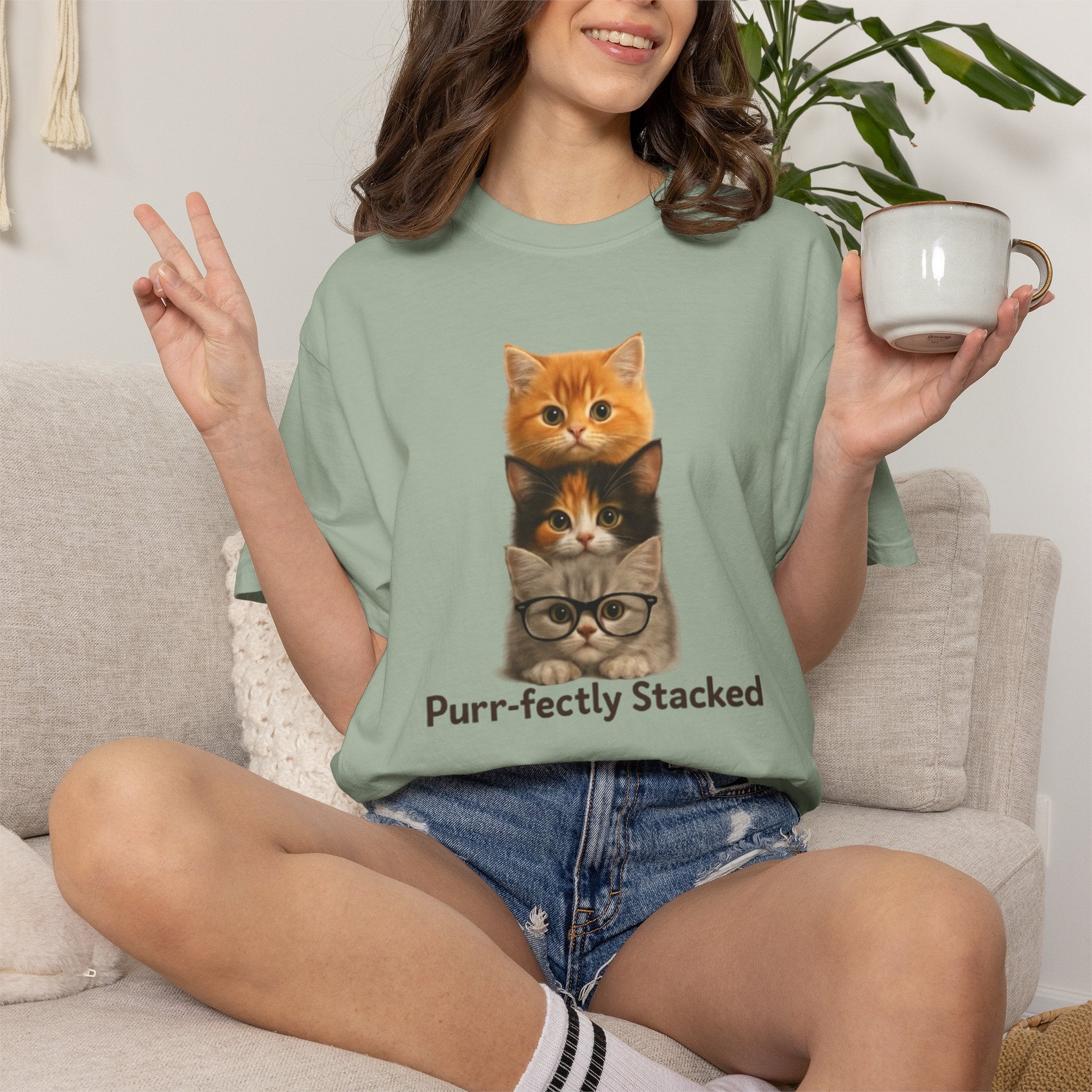 Purr fectly Stacked Cat T Shirt