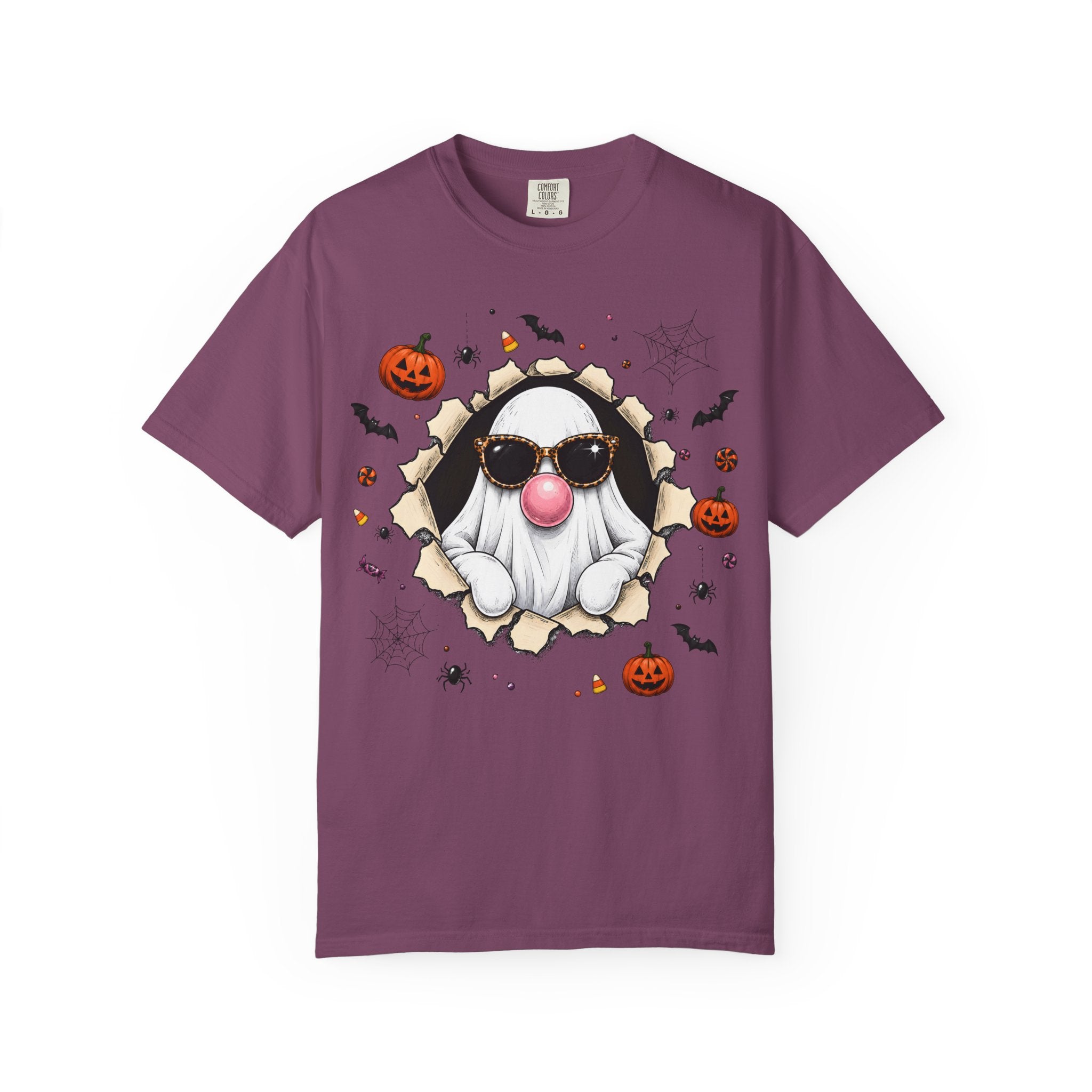 Halloween Gnome T-Shirt Funny Bubblegum Ghost and Leopard Butt Graphic Tee