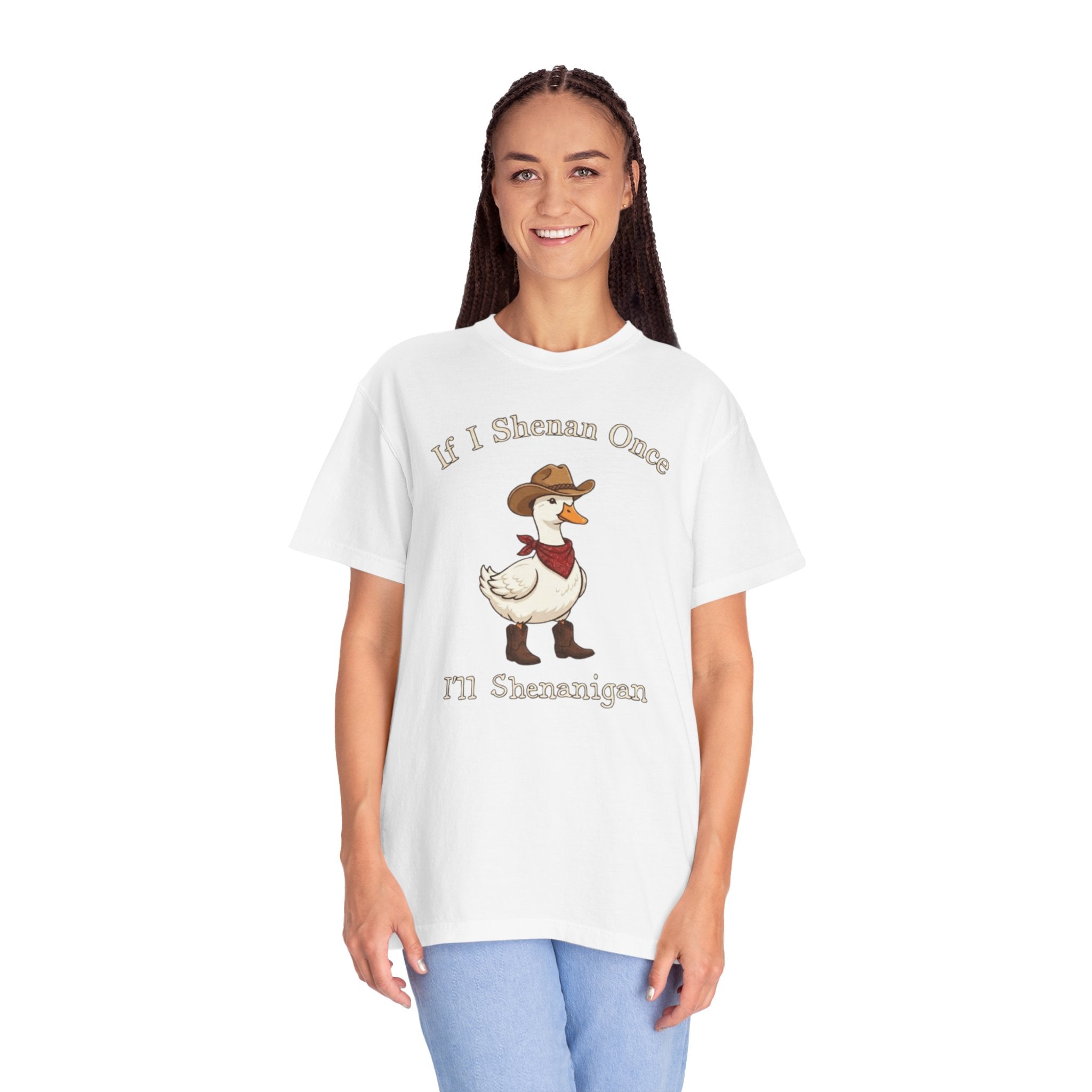 If I Shenan Once I ll Shenanigan T Shirt Funny Cowboy Duck Graphic Tee