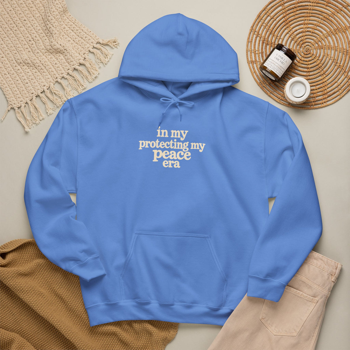 In My Protecting My Peace Era hoodie | white minimalist script sweatshirt