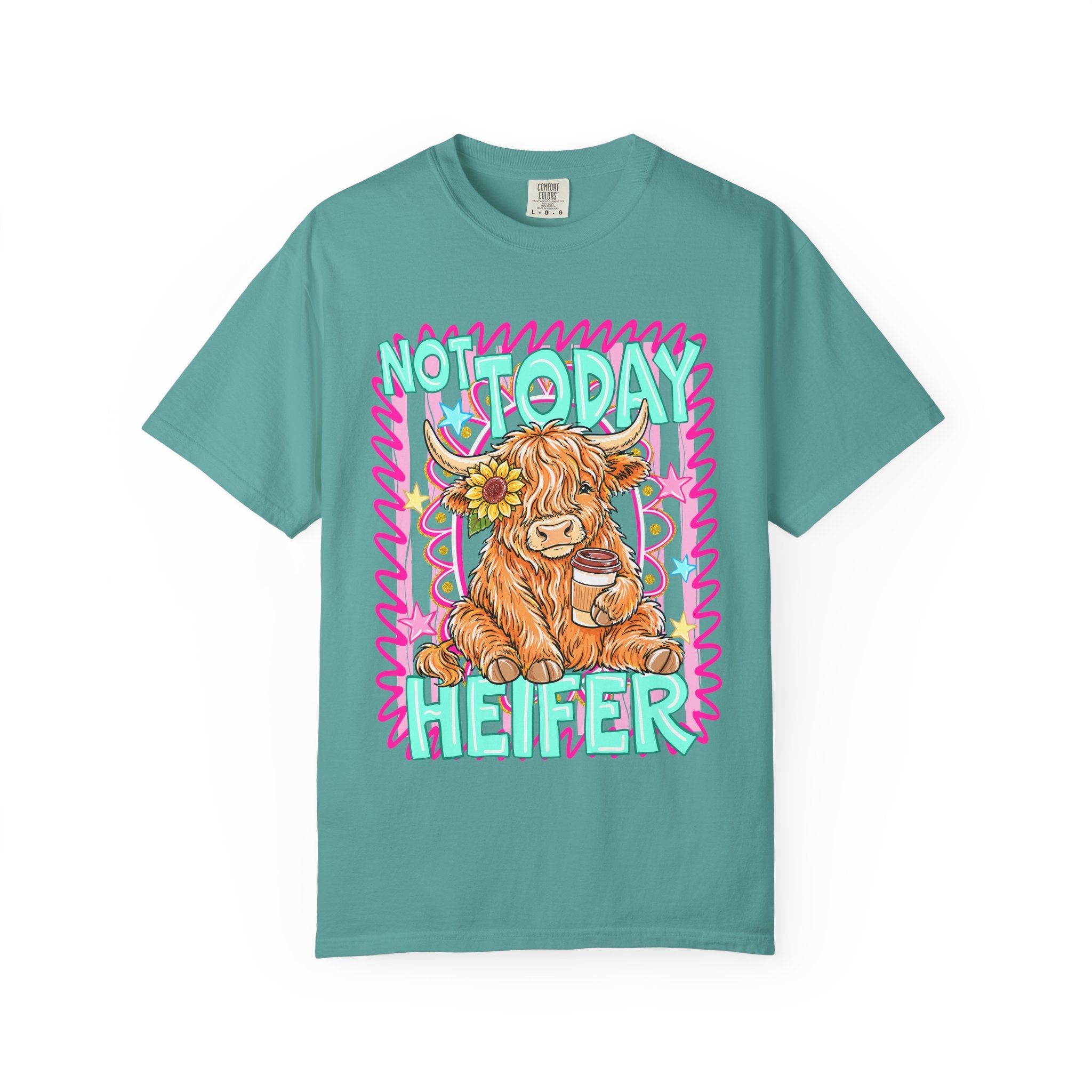 Not Today Heifer T Shirt Cute Highland Cow Graphic Tee