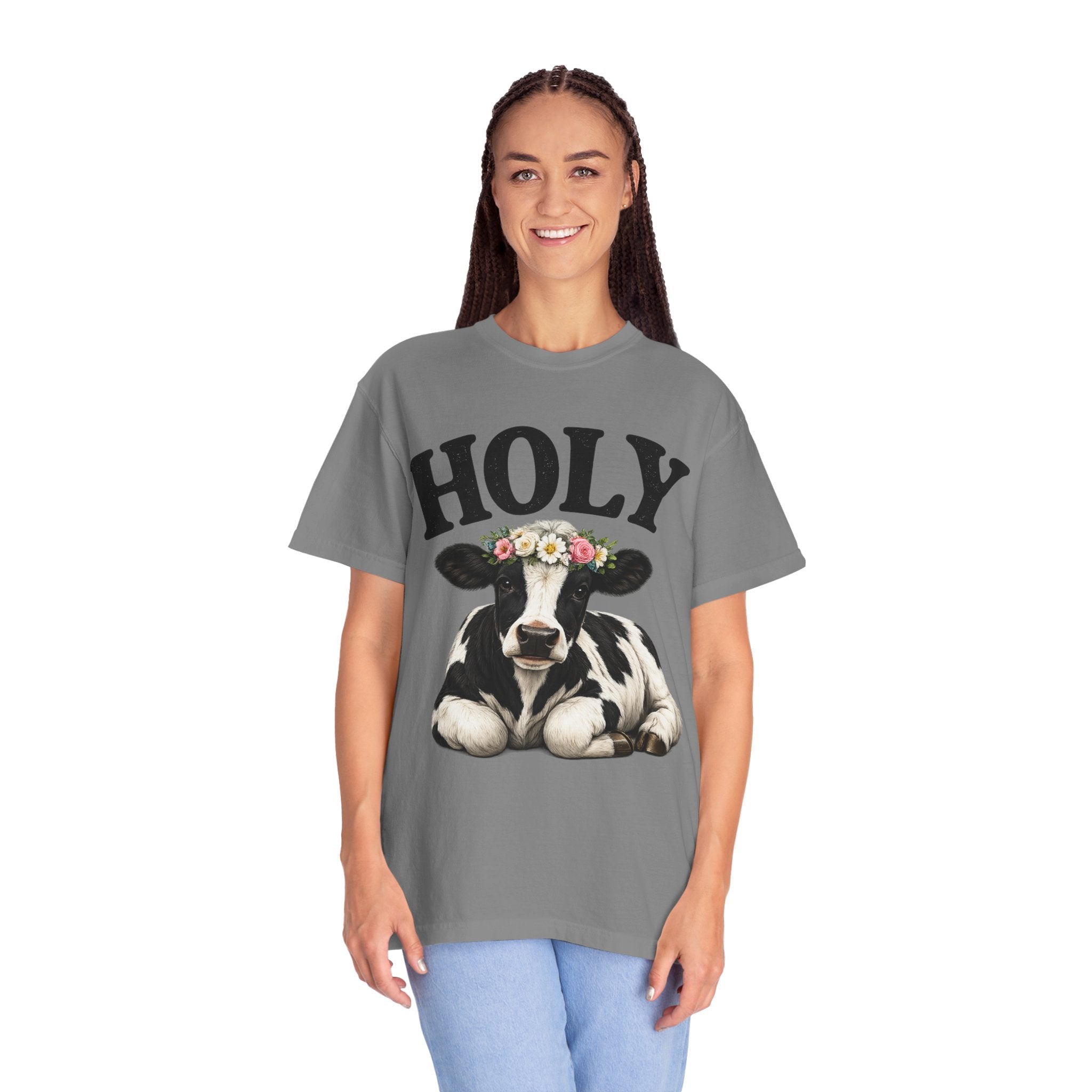 Holy Cow Floral Crown T Shirt