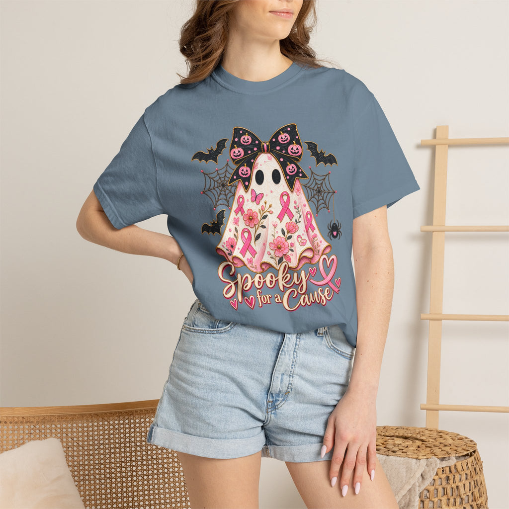 Pink Ribbon Ghost T shirt | Halloween Breast Cancer Awareness